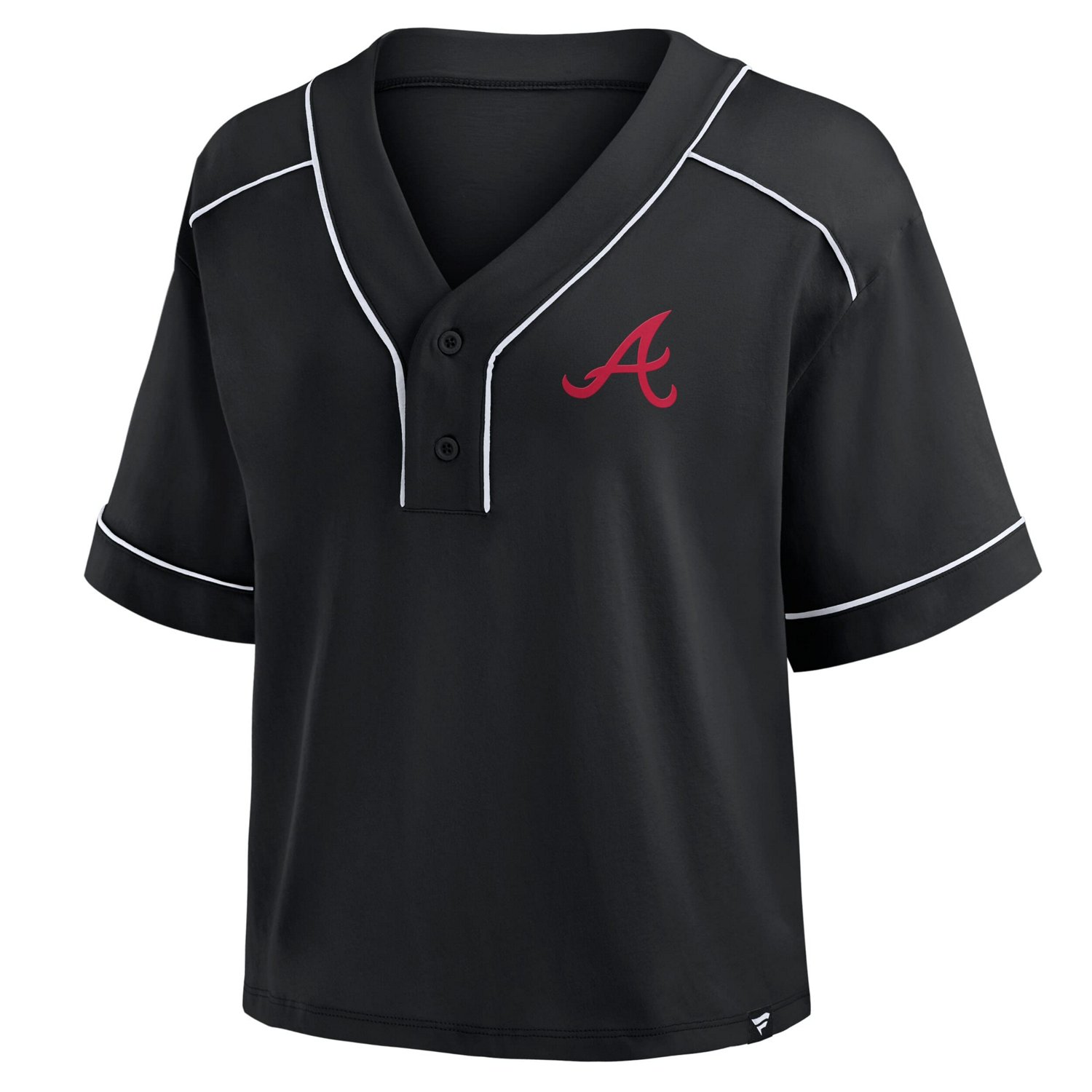 Fanatics Atlanta Braves Oversized Champ Game Cropped V-Neck T-Shirt - view number 2