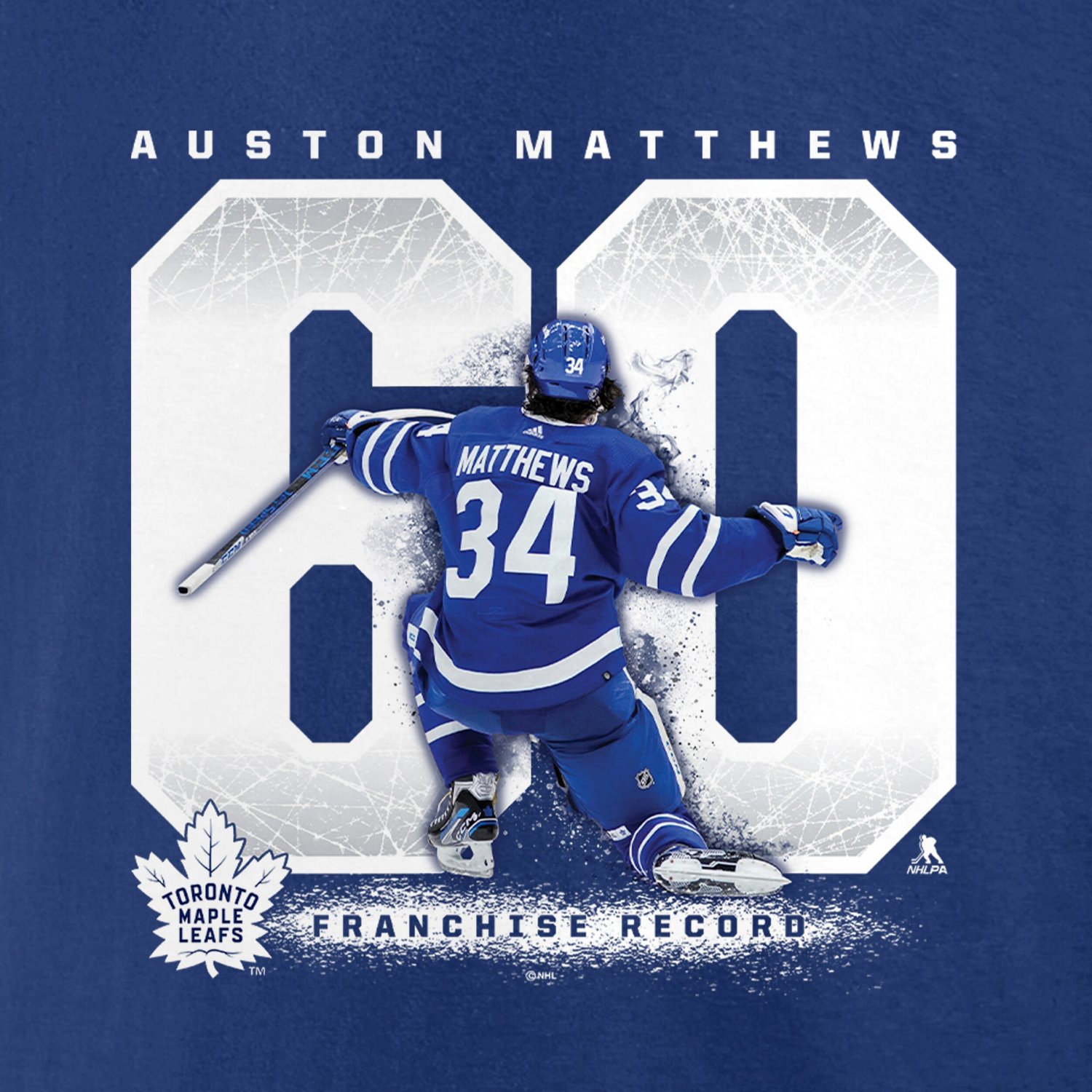 Fanatics Auston Matthews Toronto Maple Leafs Big  Tall Goal Record T-Shirt                                                       - view number 4