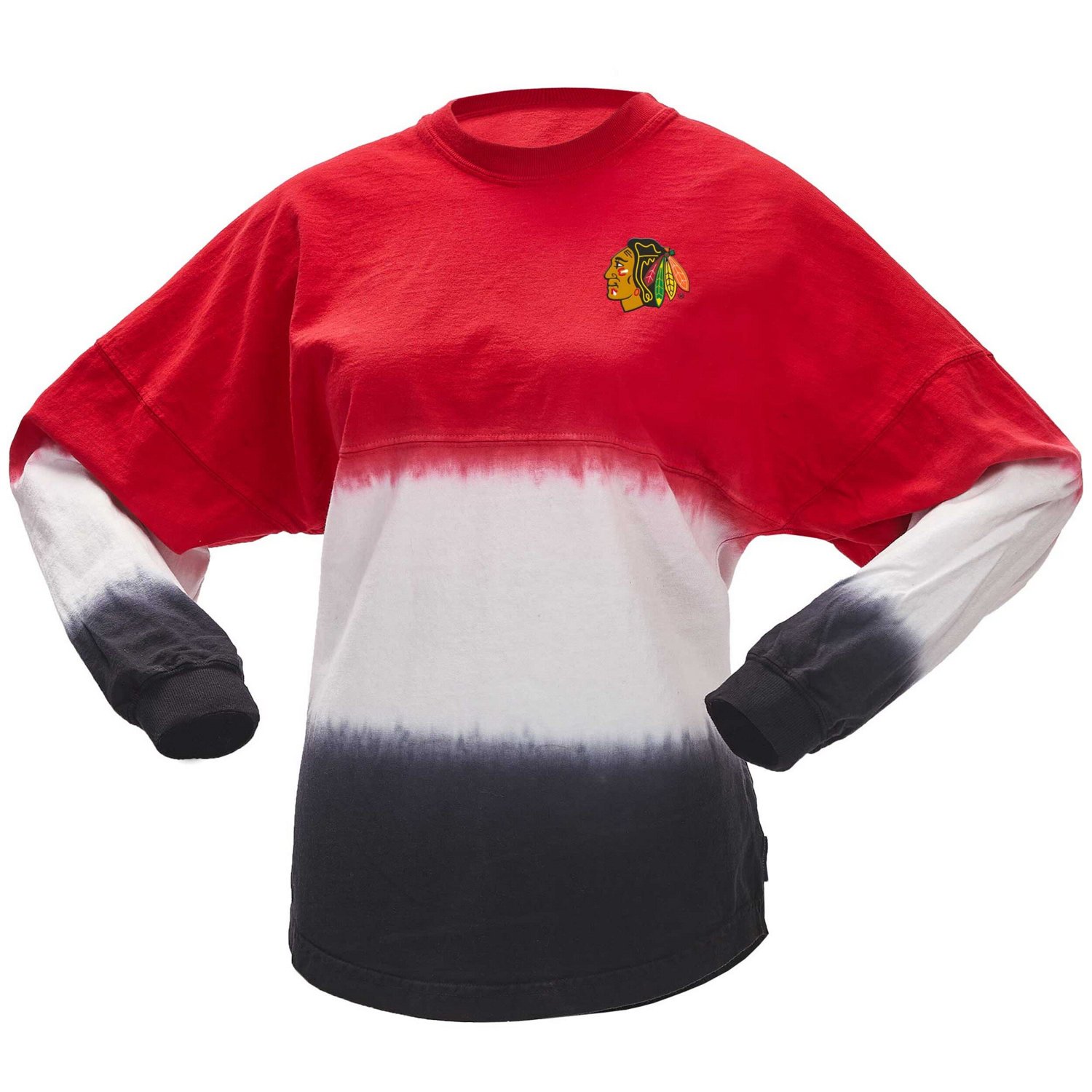 Fanatics Black Chicago Blackhawks Ombre Long Sleeve T-Shirt - view number 2