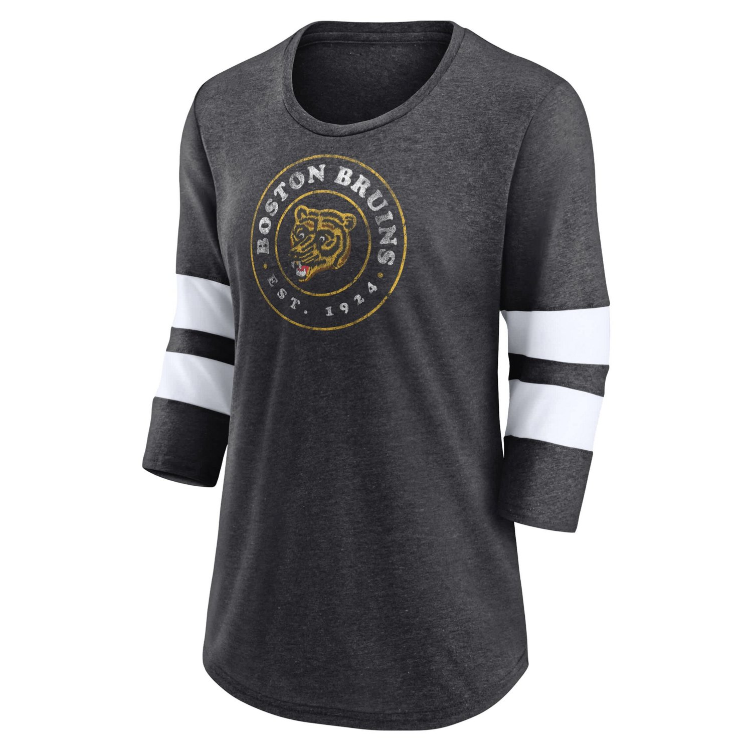 Fanatics Boston Bruins One Timer Tri-Blend Scoop Neck 3 4-Sleeve T-Shirt - view number 2