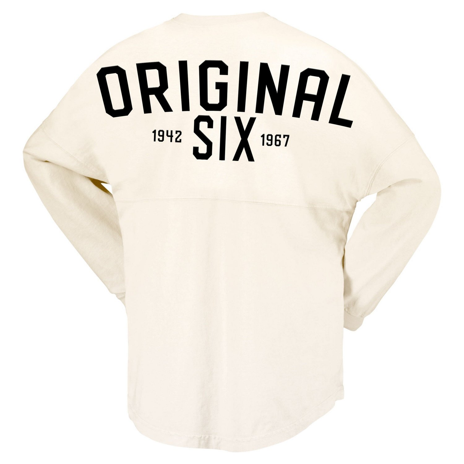 Fanatics Boston Bruins Original Six Lace-Up Spirit Jersey Long Sleeve T-Shirt                                                    - view number 3