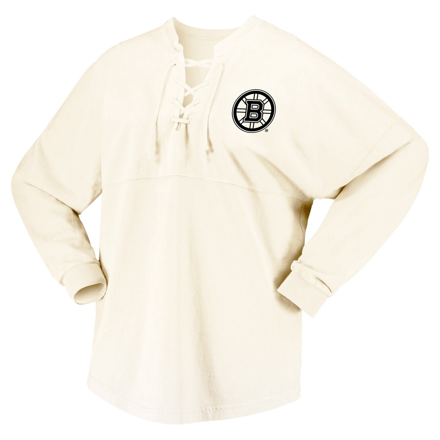 Fanatics Boston Bruins Original Six Lace-Up Spirit Jersey Long Sleeve T-Shirt                                                    - view number 2