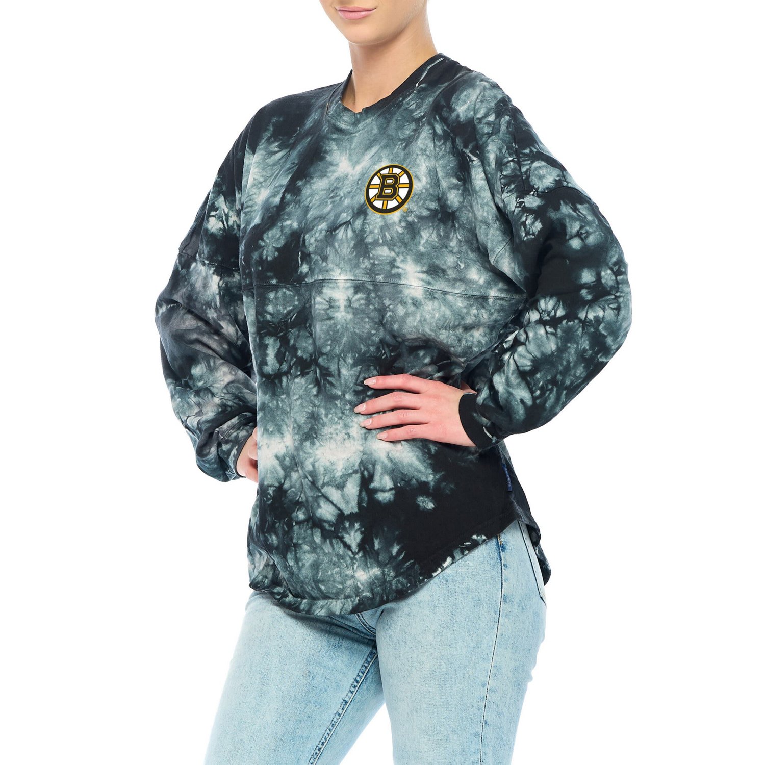 Fanatics Branded Boston Bruins Crystal-Dye Long Sleeve T-Shirt