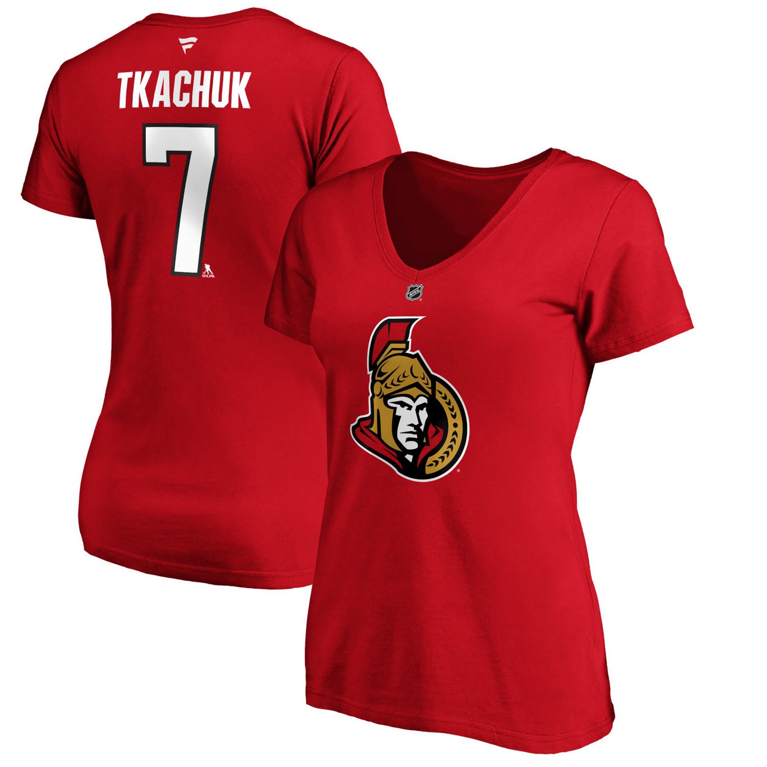 Fanatics Branded Brady Tkachuk Ottawa Senators Authentic Stack Name  Number V-Neck T-Shirt