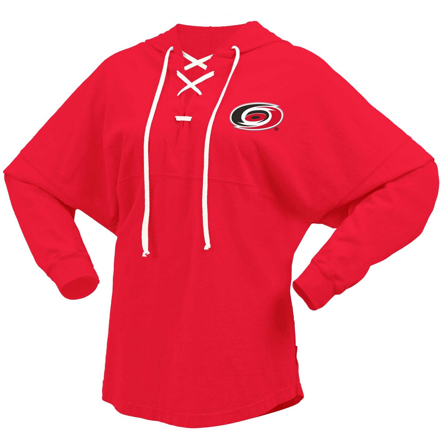 Fanatics Branded Carolina Hurricanes Jersey Lace-Up V-Neck Long Sleeve Hoodie T-Shirt                                            - view number 2