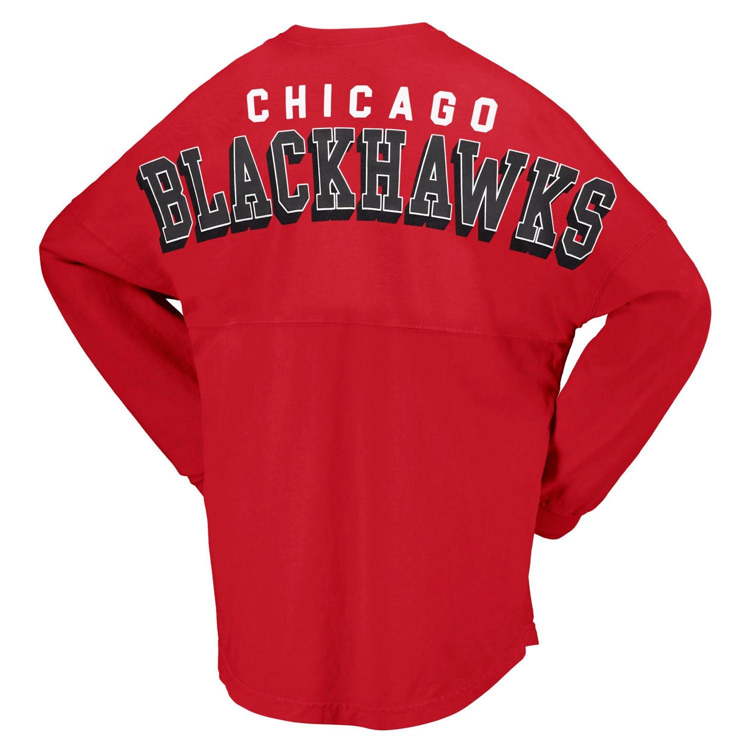 Fanatics Branded Chicago Blackhawks Spirit Lace-Up V-Neck Long Sleeve Jersey T-Shirt                                             - view number 3