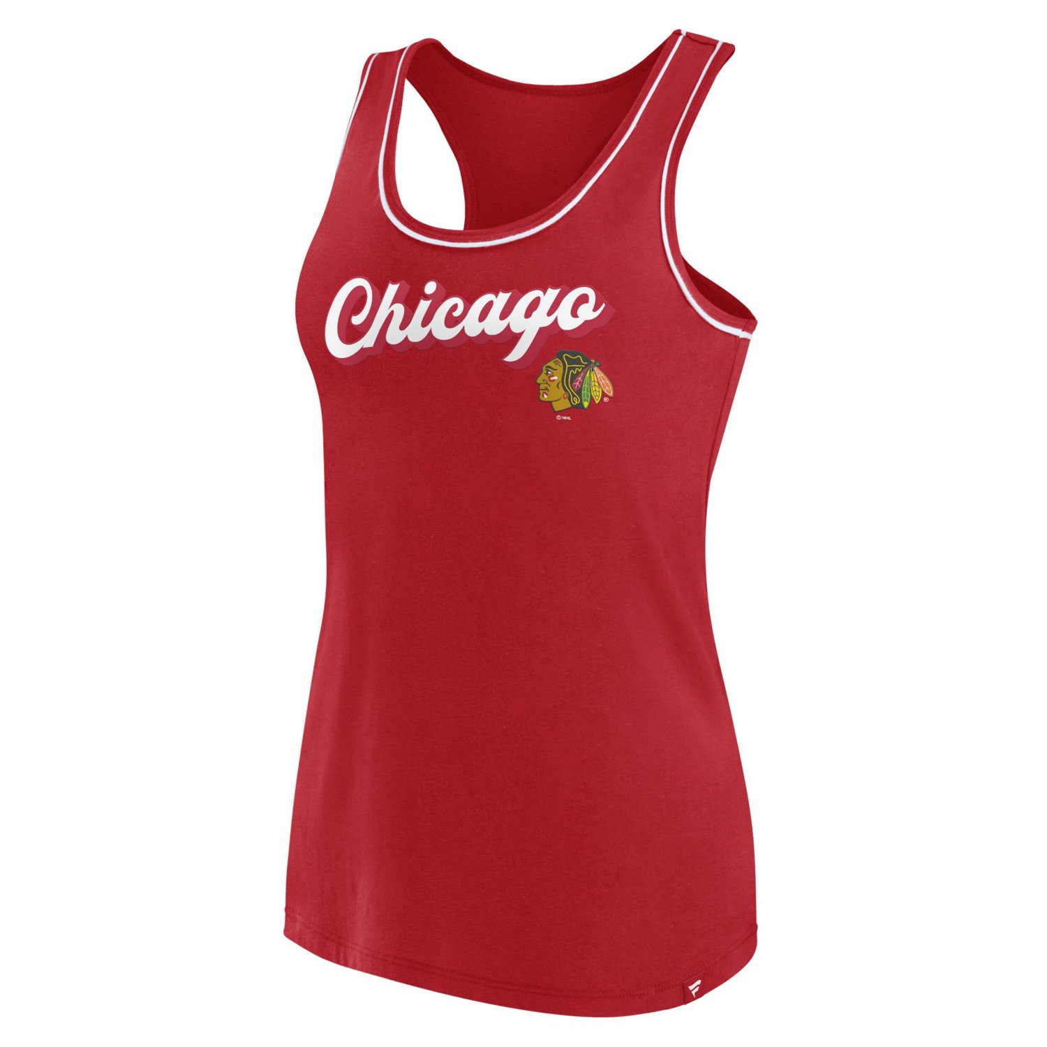 Fanatics Branded Chicago Blackhawks Wordmark Logo Racerback Scoop Neck Tank Top                                                  - view number 2