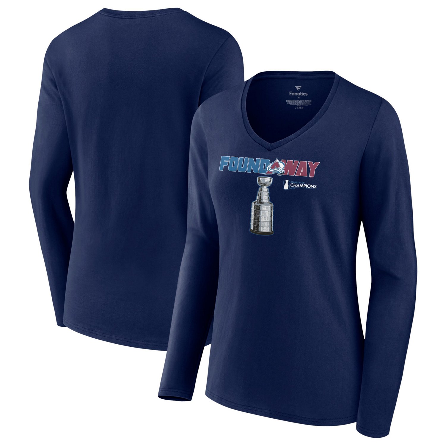 Fanatics Branded Colorado Avalanche 2022 Stanley Cup Champions Celebration V-Neck Long Sleeve T-Shirt