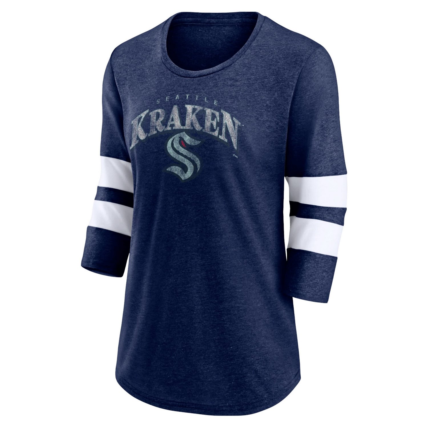 Fanatics Branded Heather Deep Sea Seattle Kraken Special Edition 20 Barn Burner 3/4 Sleeve T-Shirt                               - view number 2