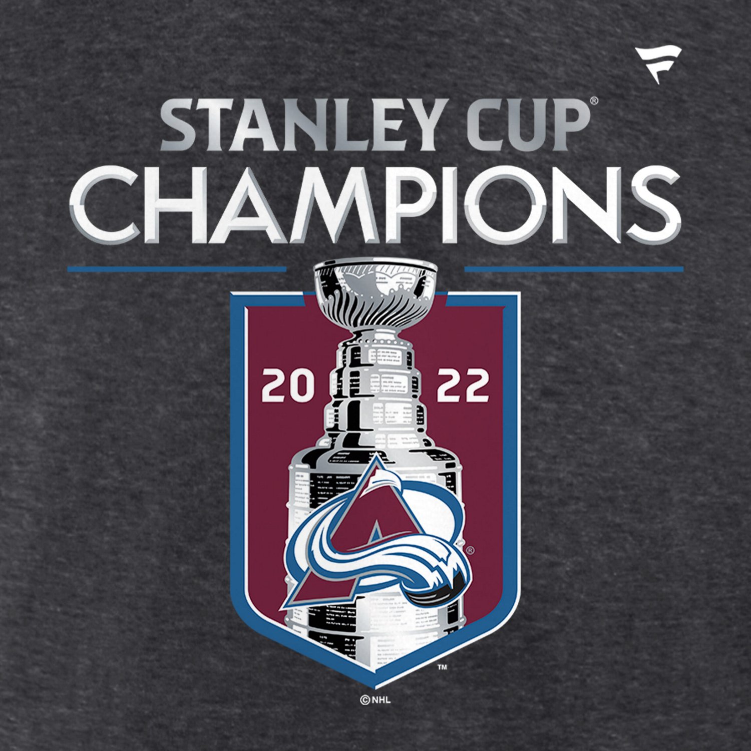Fanatics Branded Heathered Charcoal Colorado Avalanche 2022 Stanley Cup Champions Locker Room V-Neck Long Sleeve T-Shirt         - view number 4