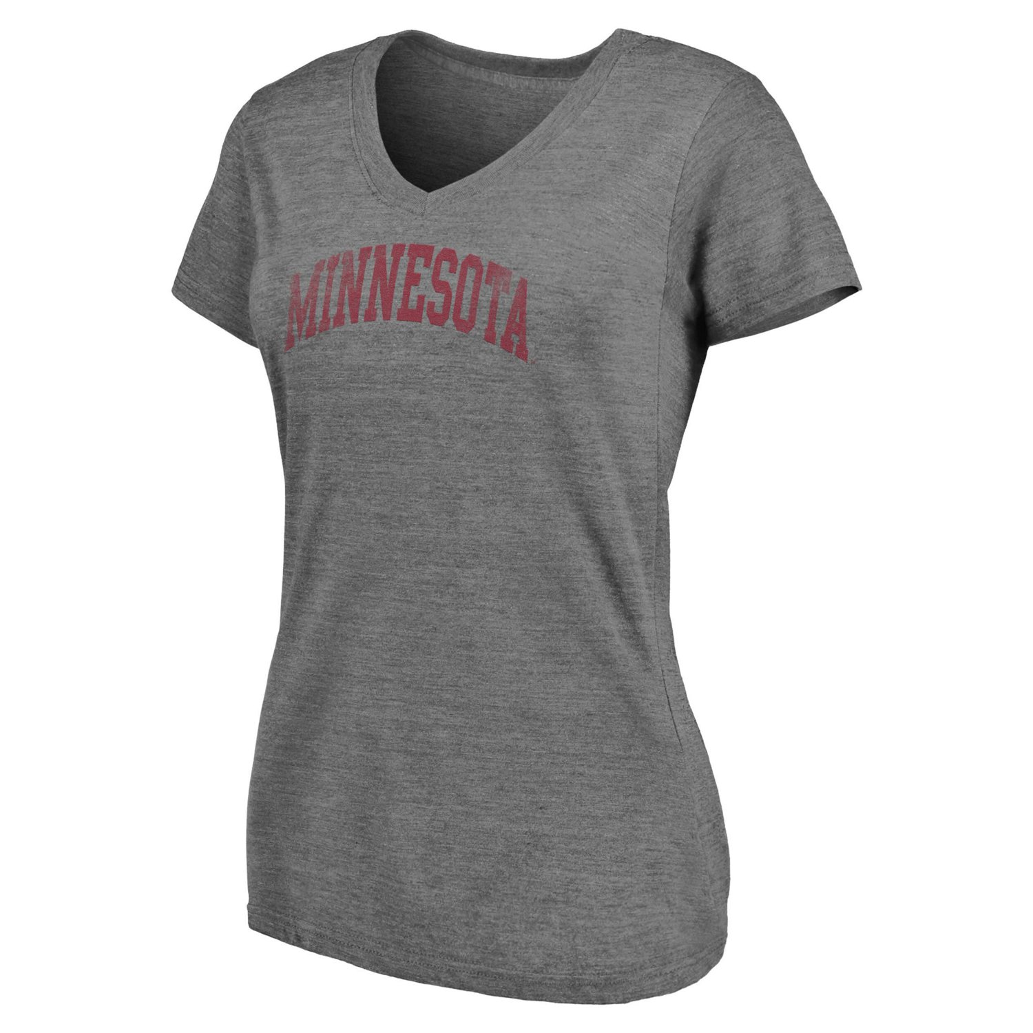 Fanatics Branded Heathered Gray Minnesota Golden Gophers Slab Serif 2-Hit V-Neck Tri-Blend T-Shirt - view number 2