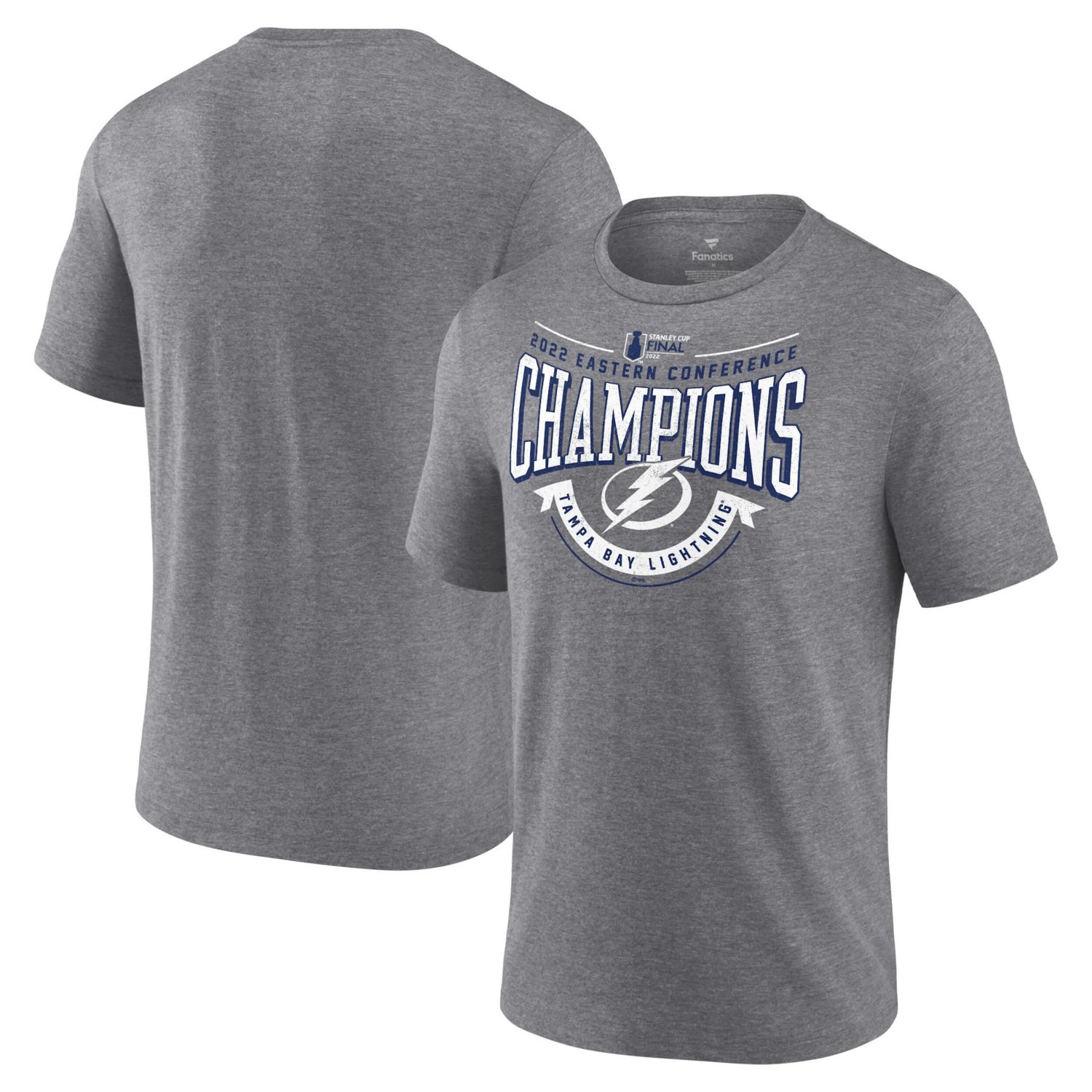Fanatics Branded Heathered Gray Tampa Bay Lightning 2022 Eastern Conference Champions Go Ahead Goal Tri-Blend T-Shirt            - view number 1