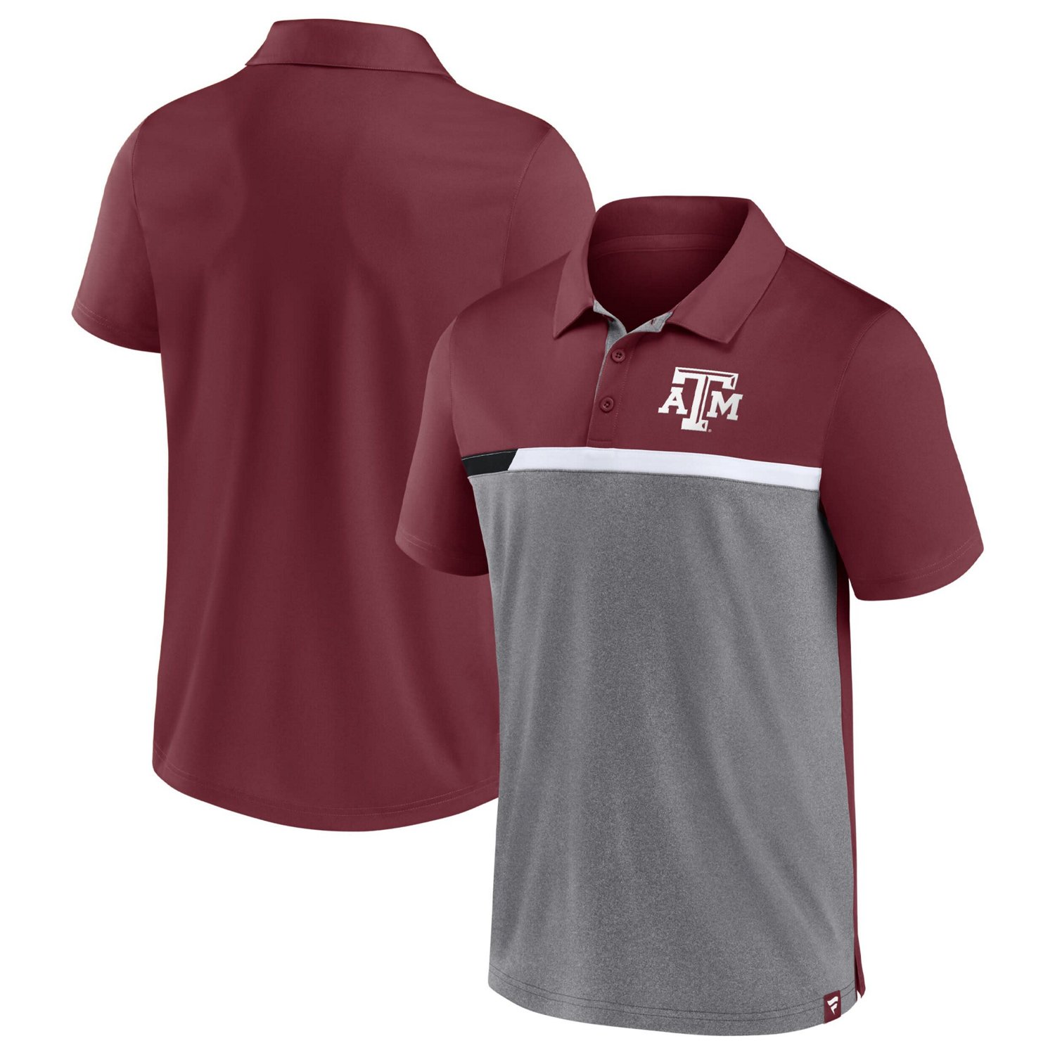Fanatics Branded /Heathered Gray Texas AM Aggies Split Block Color Block Polo - view number 1