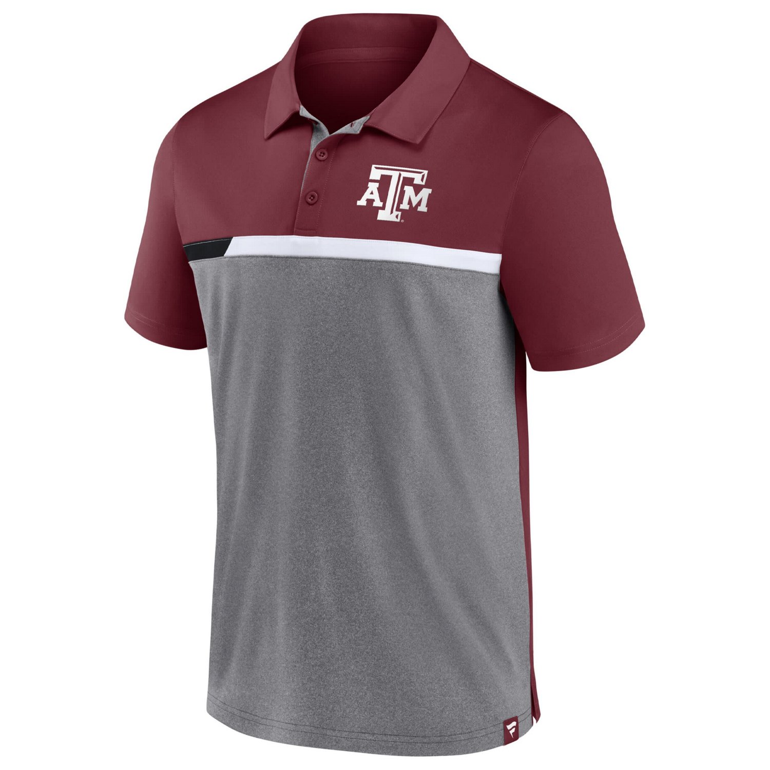 Fanatics Branded /Heathered Gray Texas AM Aggies Split Block Color Block Polo - view number 2
