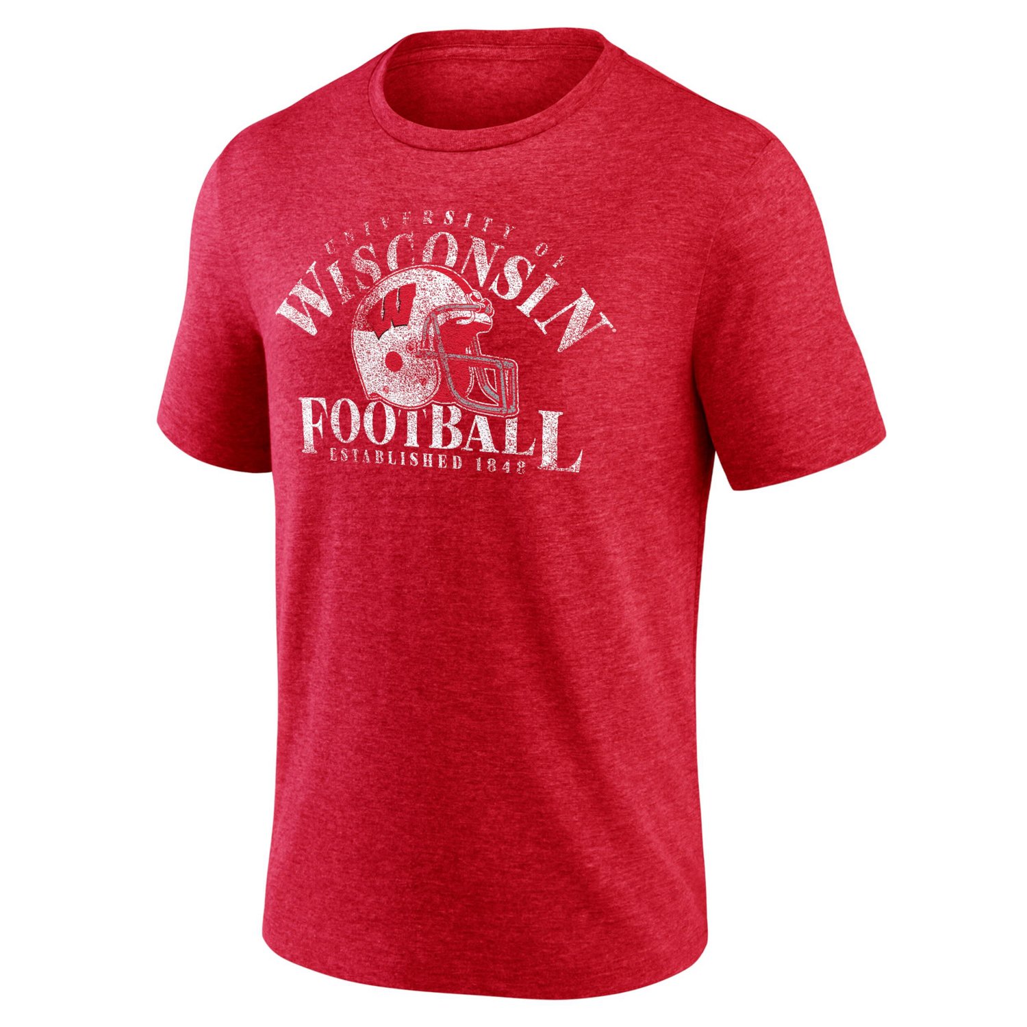 Fanatics Branded Heathered Wisconsin Badgers Logo Hometown Tri-Blend T-Shirt                                                     - view number 2