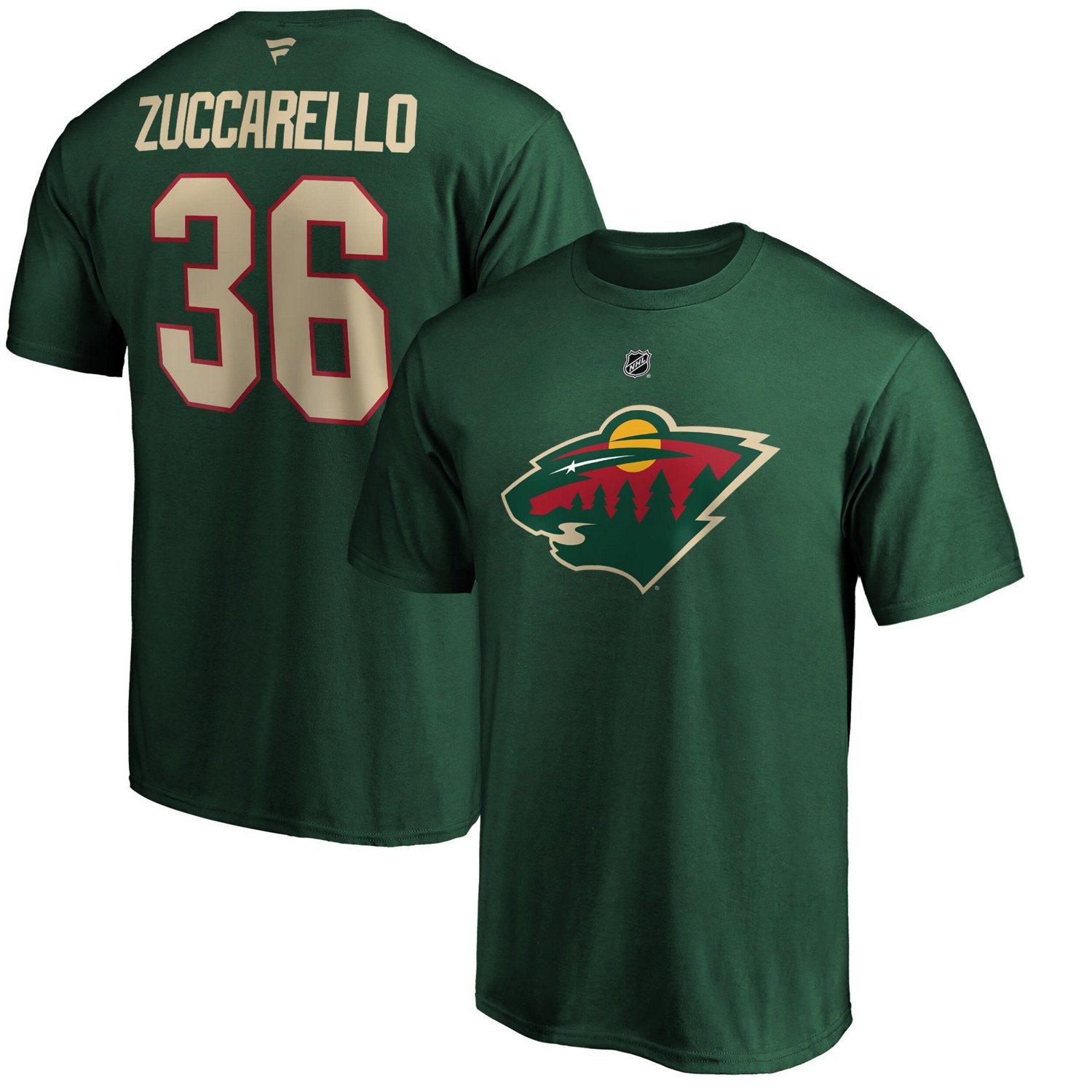 Fanatics Branded Mats Zuccarello Minnesota Wild Authentic Stack Name  Number Team T-Shirt
