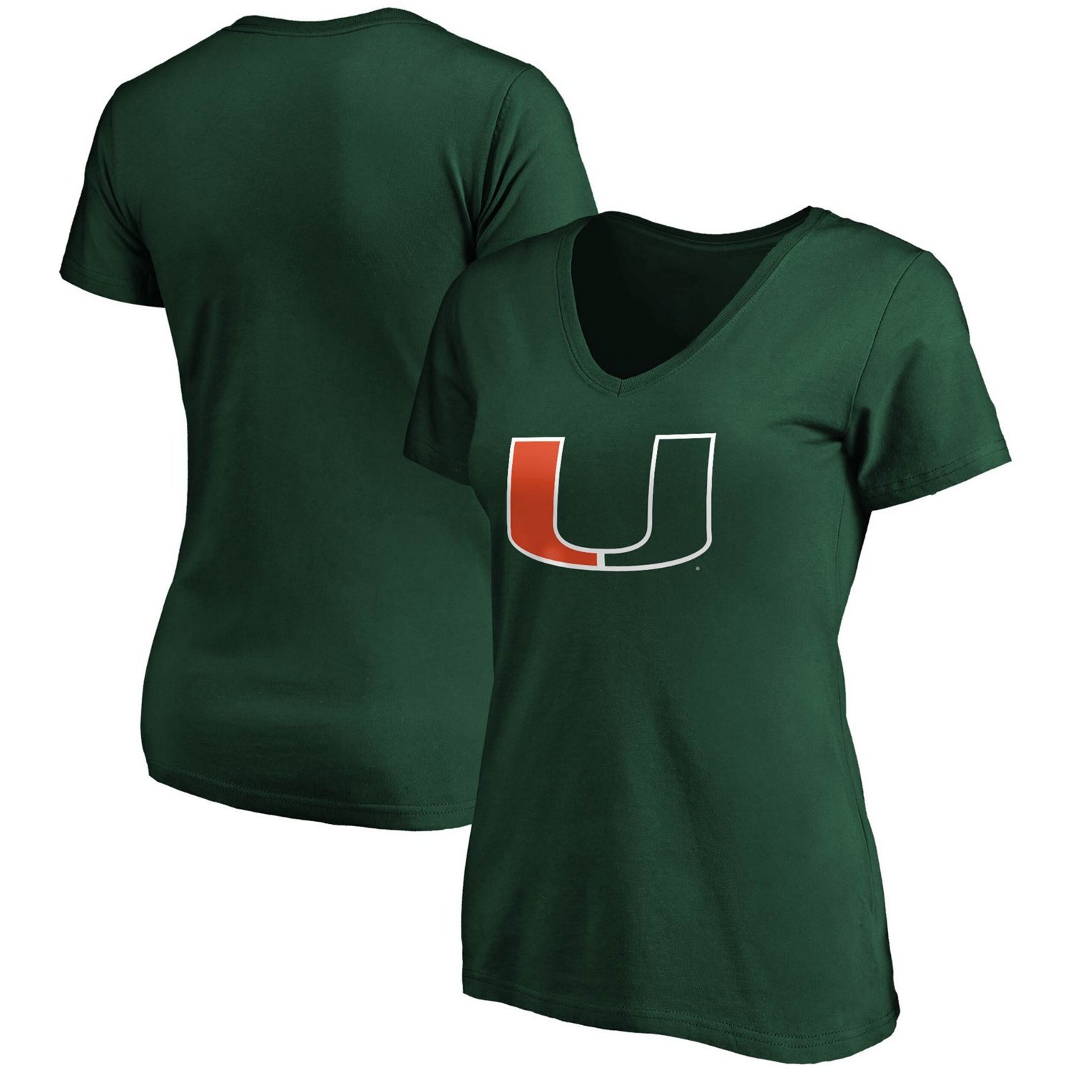 Fanatics Branded Miami Hurricanes Primary Logo V-Neck T-Shirt