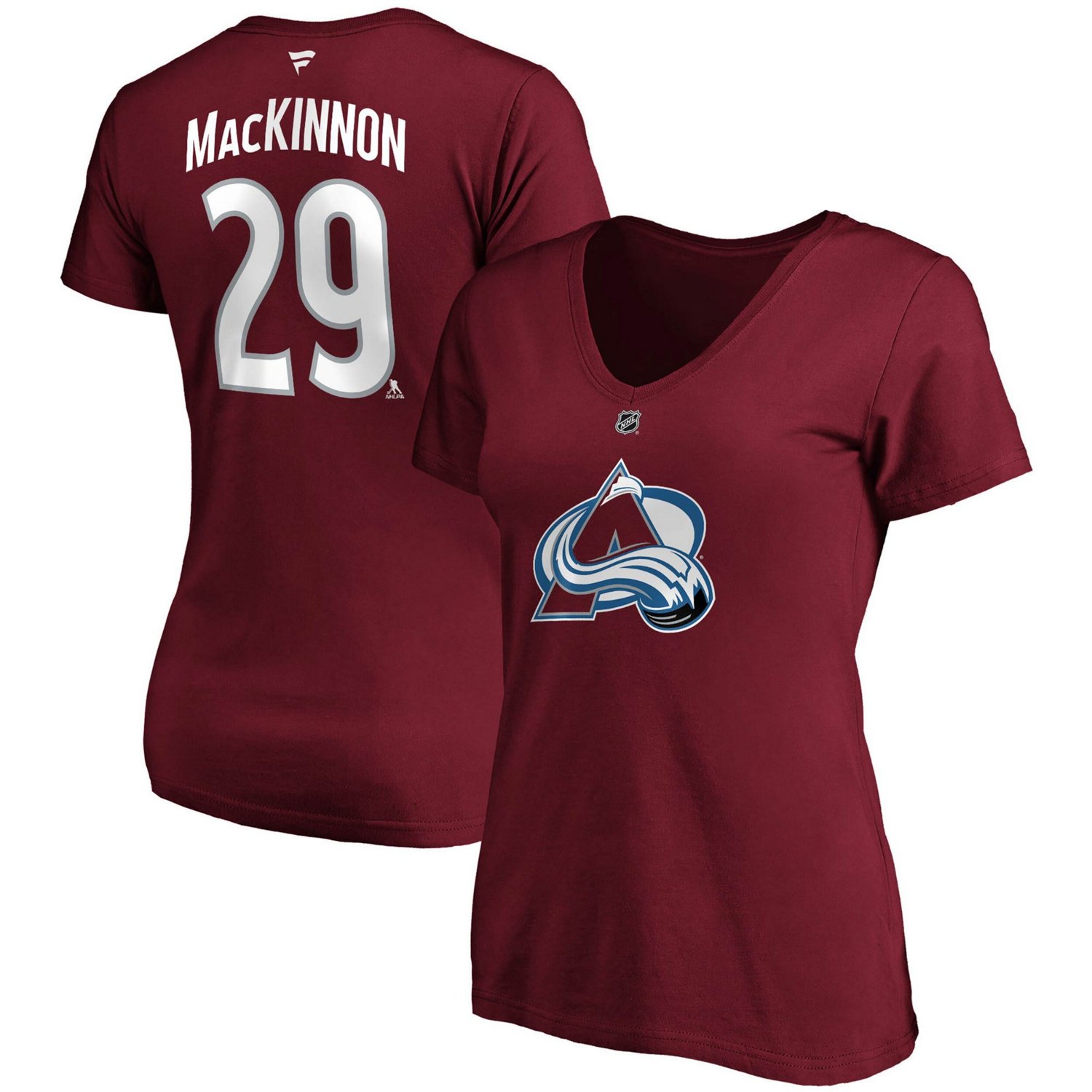Fanatics Branded Nathan MacKinnon Colorado Avalanche Plus Size Name  Number V-Neck T-Shirt