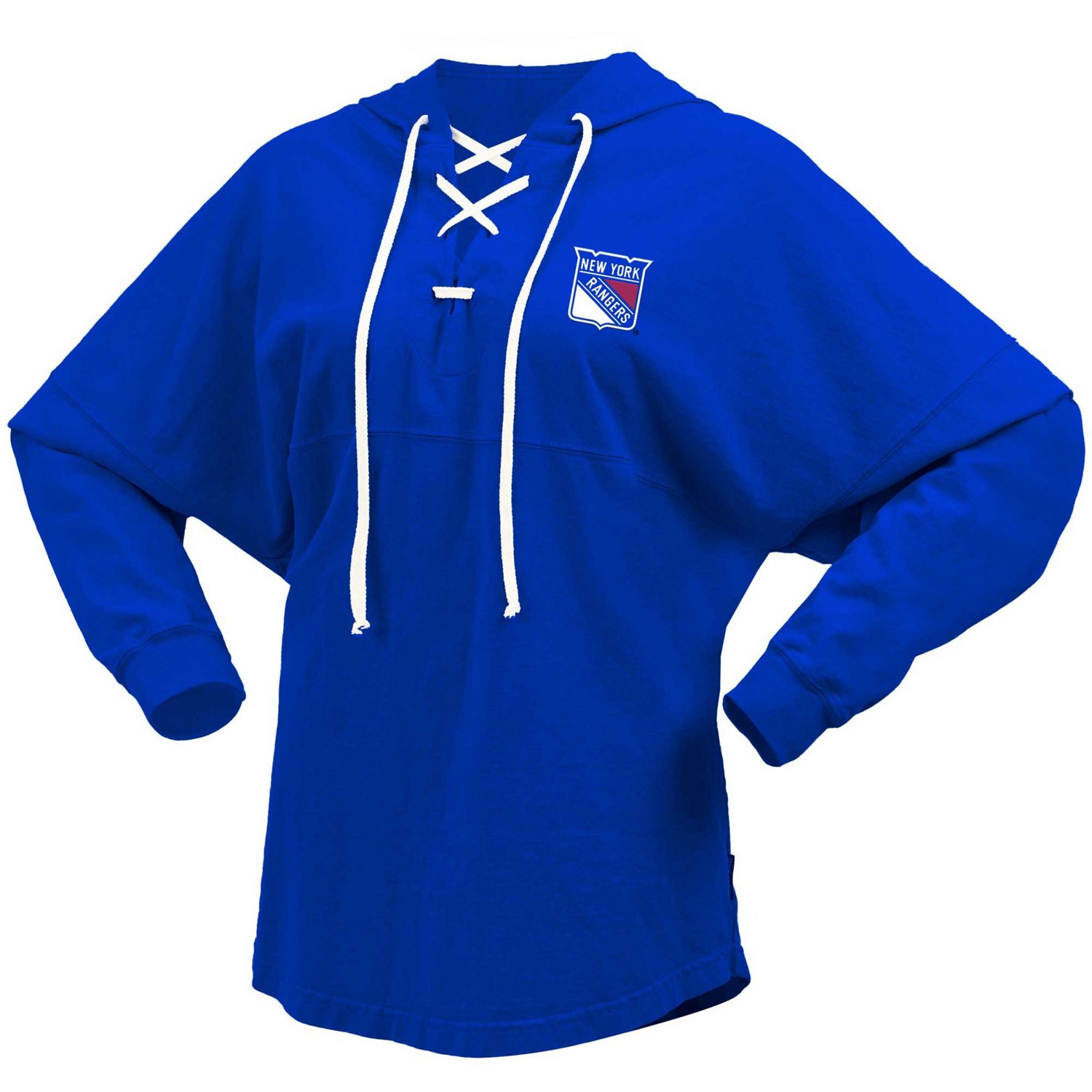 Fanatics Branded New York Rangers Jersey Lace-Up V-Neck Long Sleeve Hoodie T-Shirt                                               - view number 2
