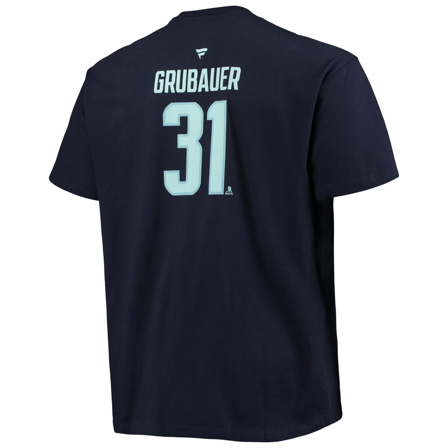 Fanatics Branded Philipp Grubauer Deep Sea Seattle Kraken Big  Tall Name  Number T-Shirt                                         - view number 3