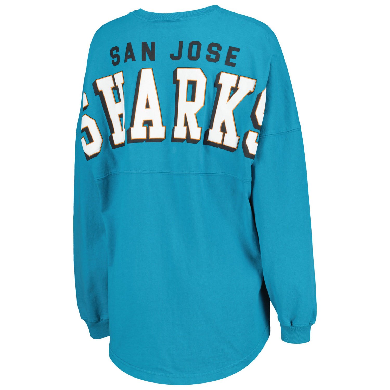 Fanatics Branded San Jose Sharks Spirit Lace-Up V-Neck Long Sleeve Jersey T-Shirt                                                - view number 3