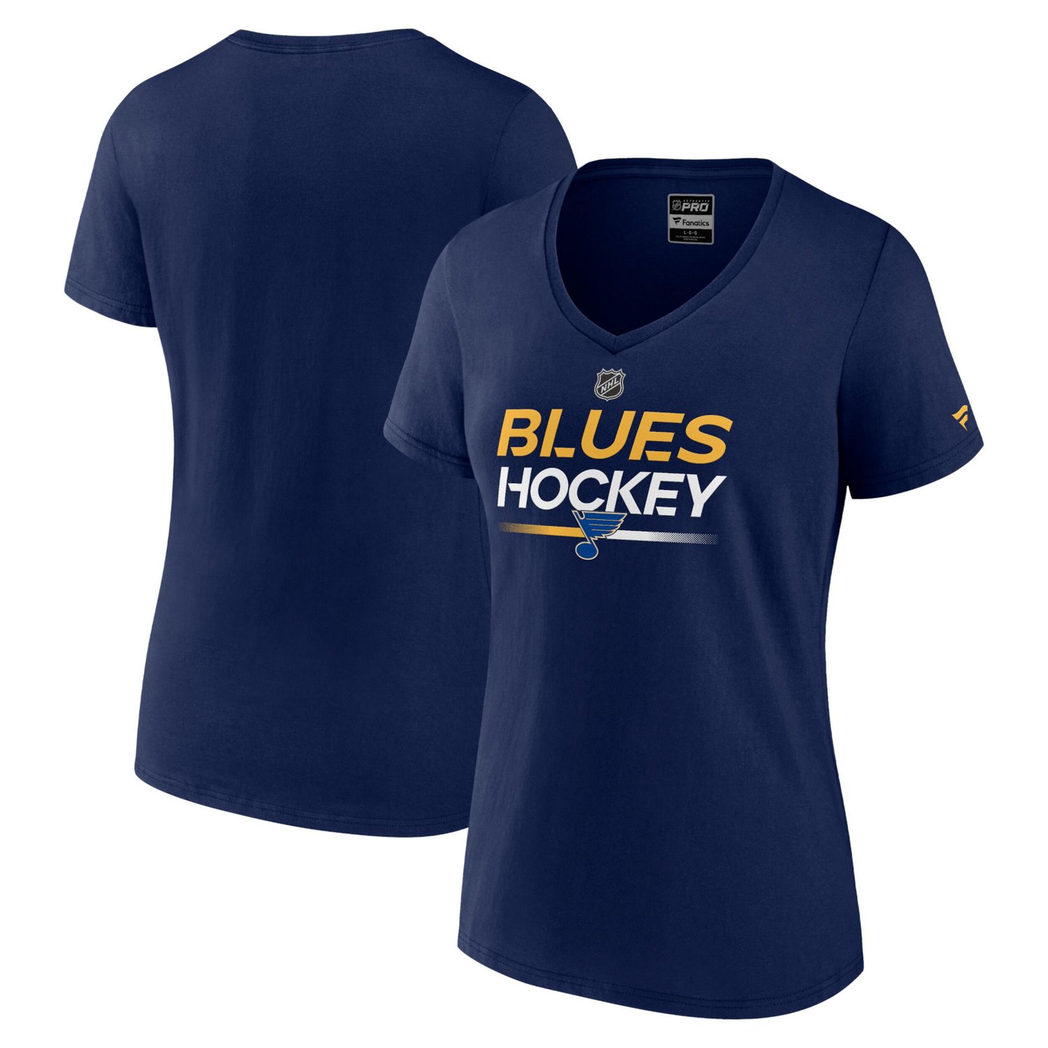 Fanatics Branded St Louis Blues Authentic Pro V-Neck T-Shirt                                                                     - view number 1