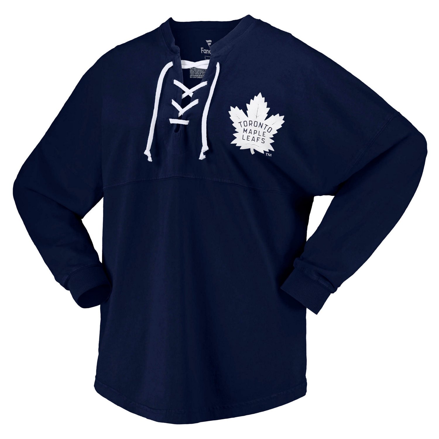 Fanatics Branded Toronto Maple Leafs Spirit Lace-Up V-Neck Long Sleeve Jersey T-Shirt                                            - view number 2
