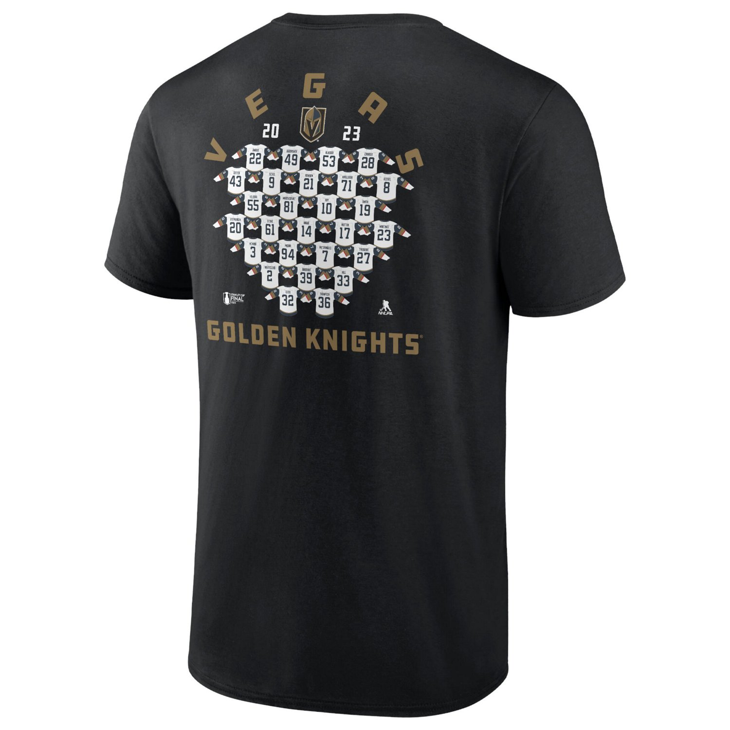 Fanatics Branded Vegas Golden Knights 2023 Stanley Cup Champions Jersey Roster T-Shirt - view number 3