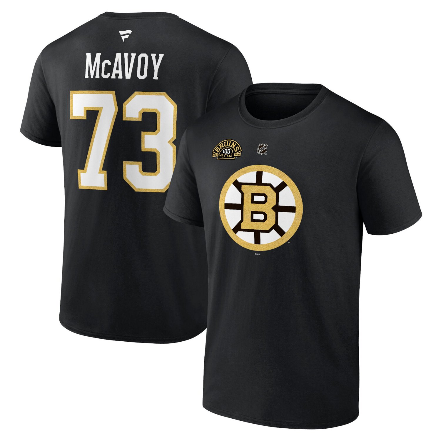 Fanatics Charlie McAvoy Boston Bruins Authentic Stack Name  Number T-Shirt