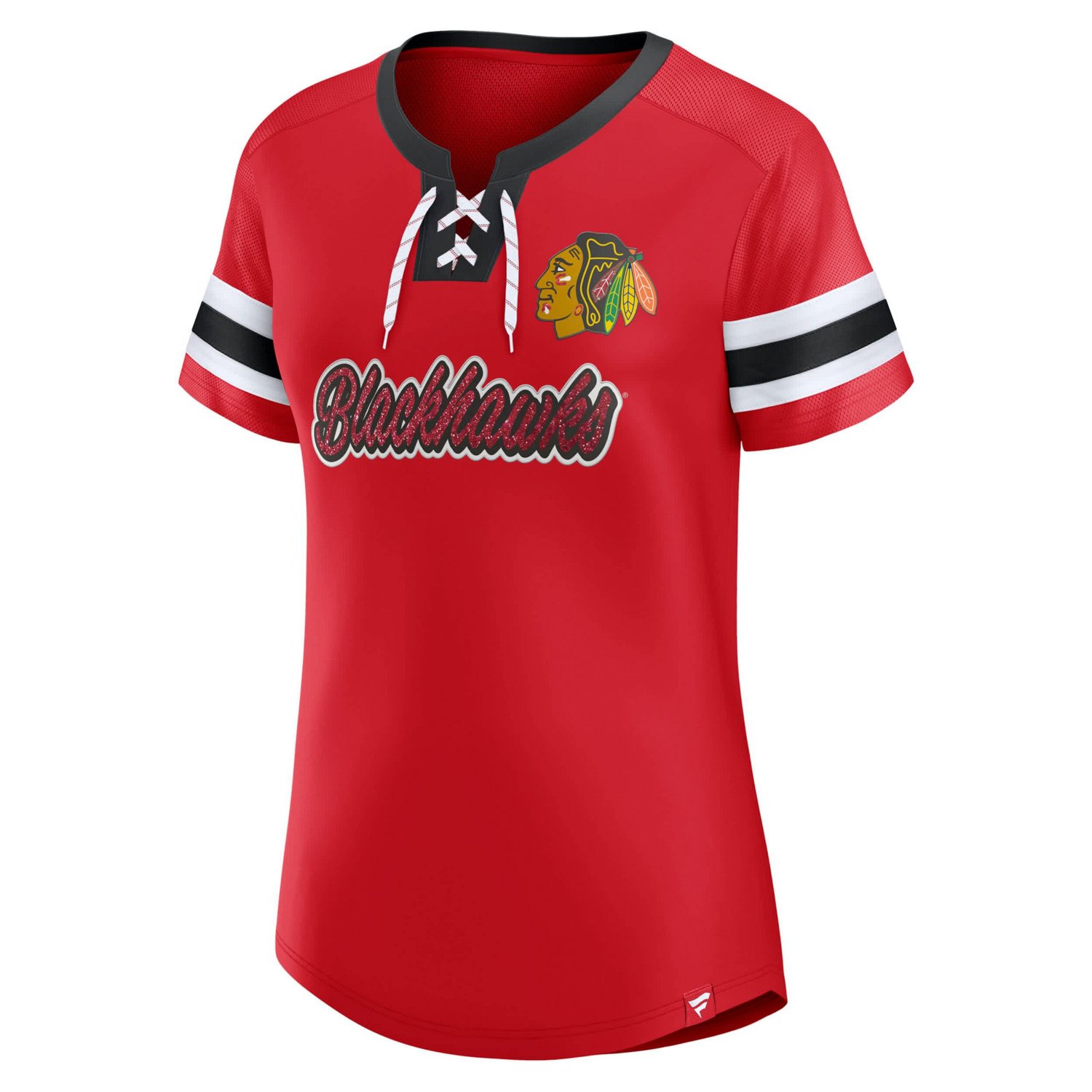 Fanatics Chicago Blackhawks Iconic Athena Lace-Up T-Shirt - view number 2