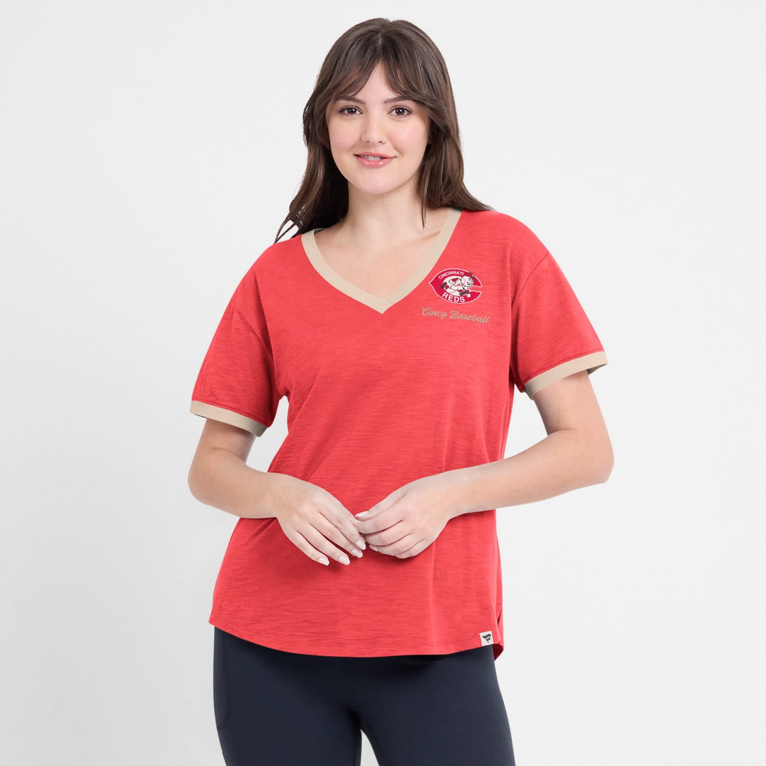 Fanatics Cincinnati s Binge Worthy Stadium Slub V-Neck T-Shirt                                                                   - view number 4