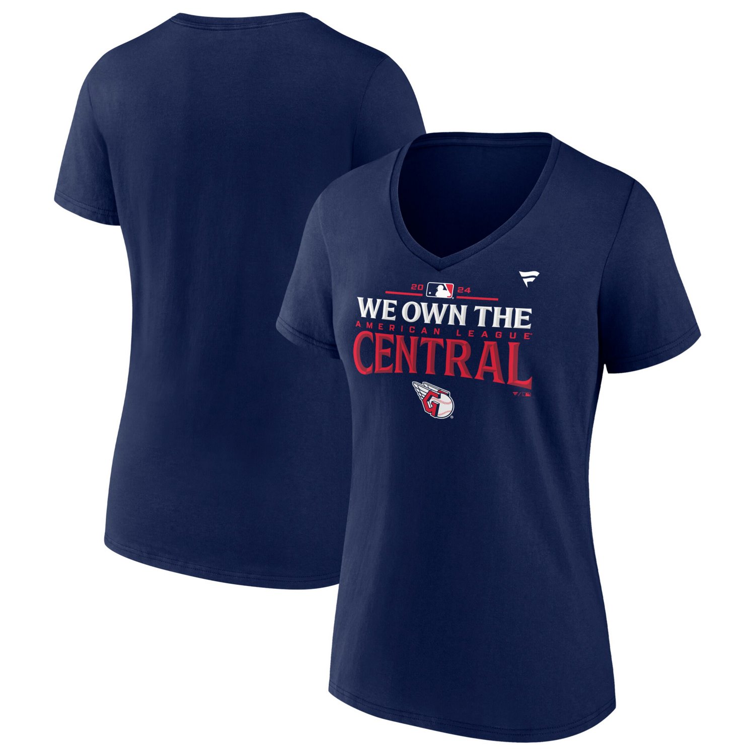 Fanatics Cleveland Guardians 2024 AL Central Division Champions Plus Size Locker Room T-Shirt