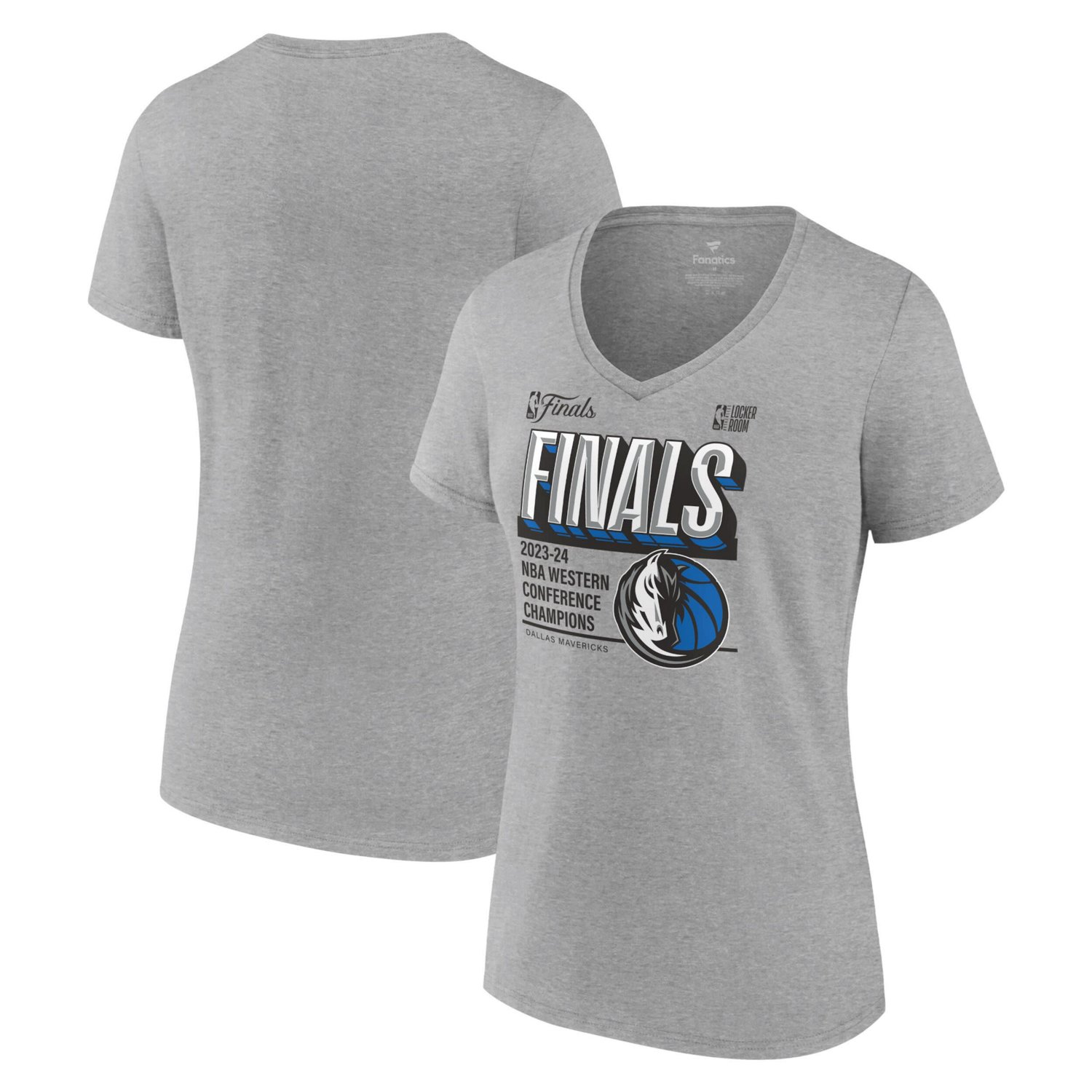 Fanatics Dallas Mavericks 2024 Western Conference Champions Locker Room Post Up Move V-Neck T-Shirt