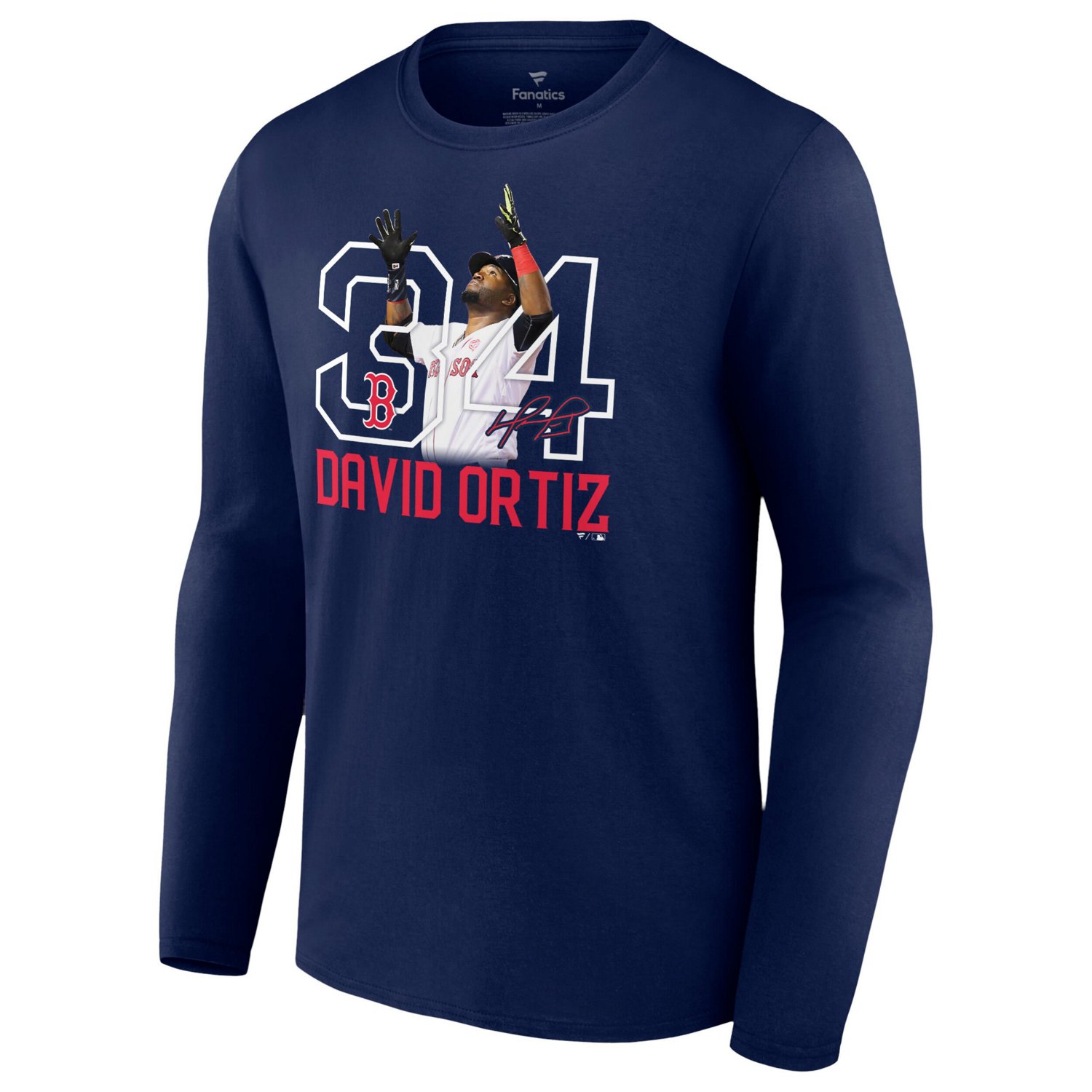 Fanatics David Ortiz Boston Red Sox Stats Resume Long Sleeve T-Shirt