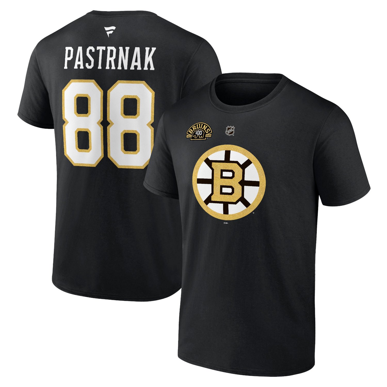 Fanatics David Pastrnak Boston Bruins Authentic Stack Name  Number T-Shirt