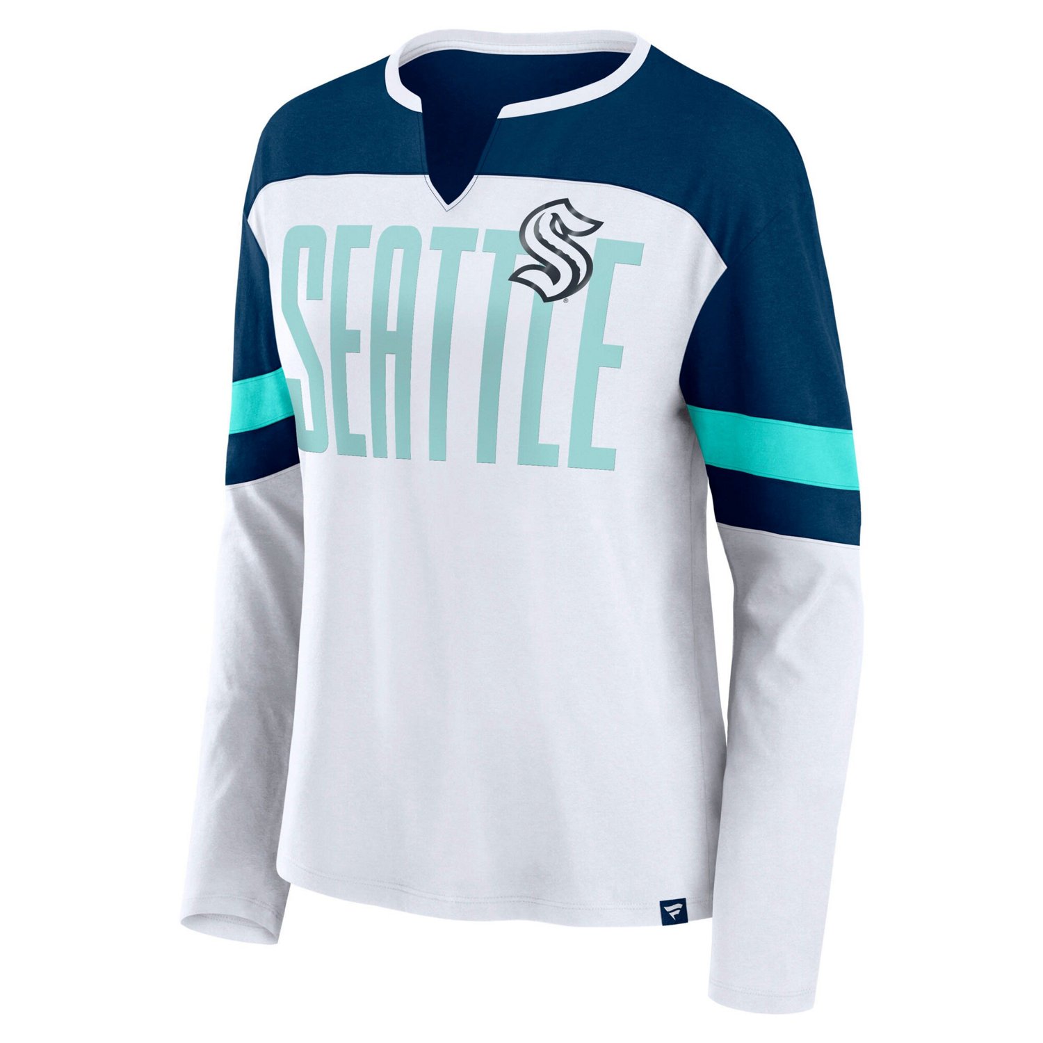 Fanatics Deep Sea Blue Seattle Kraken Frozen Long Sleeve Notch Neck T-Shirt - view number 2