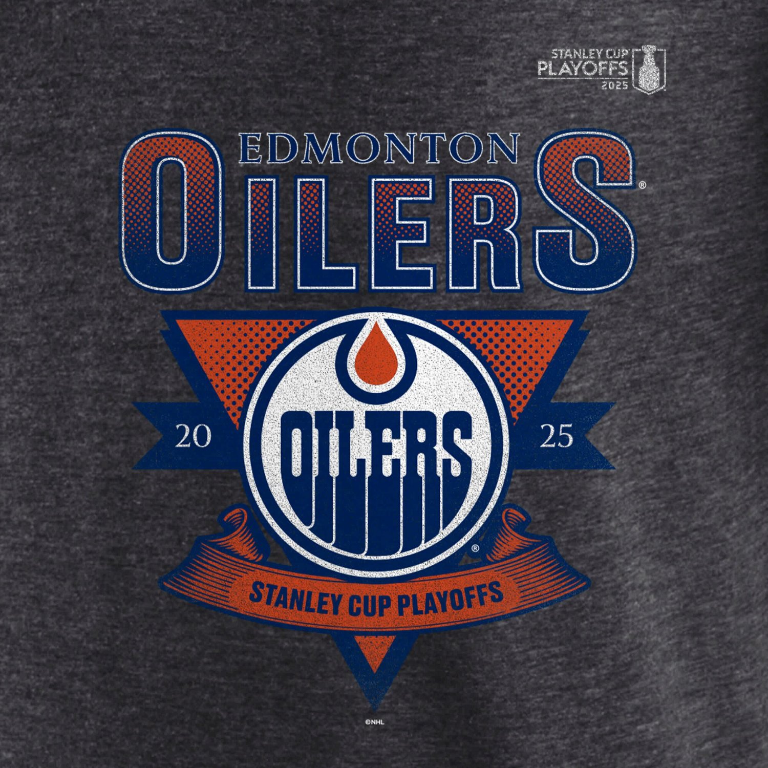 Fanatics Edmonton Oilers 2025 Stanley Cup Playoffs Crossbar Tri-Blend T-Shirt - view number 4