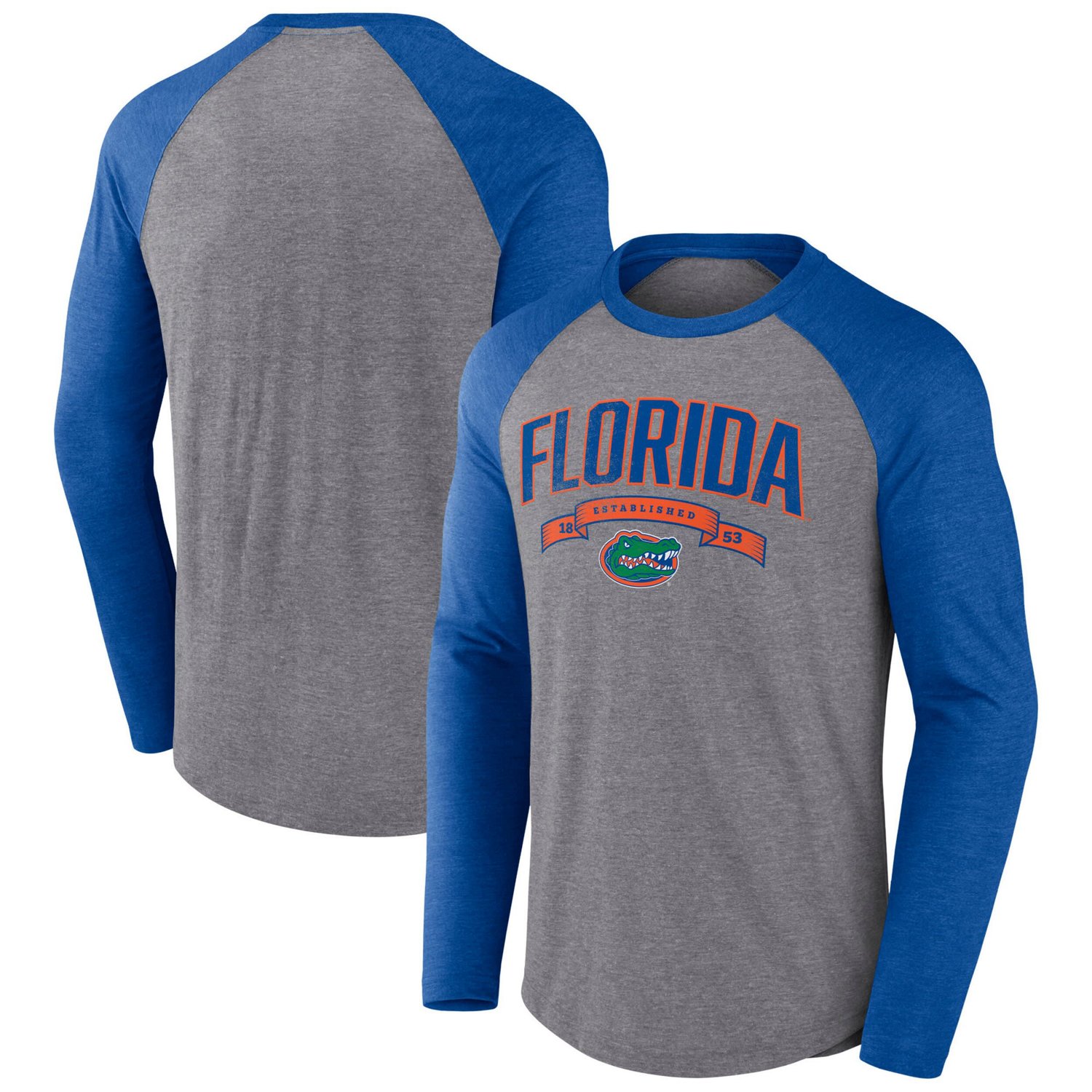 Fanatics Florida Gators Heritage Banner Year Tri-Blend Raglan Long Sleeve T-Shirt