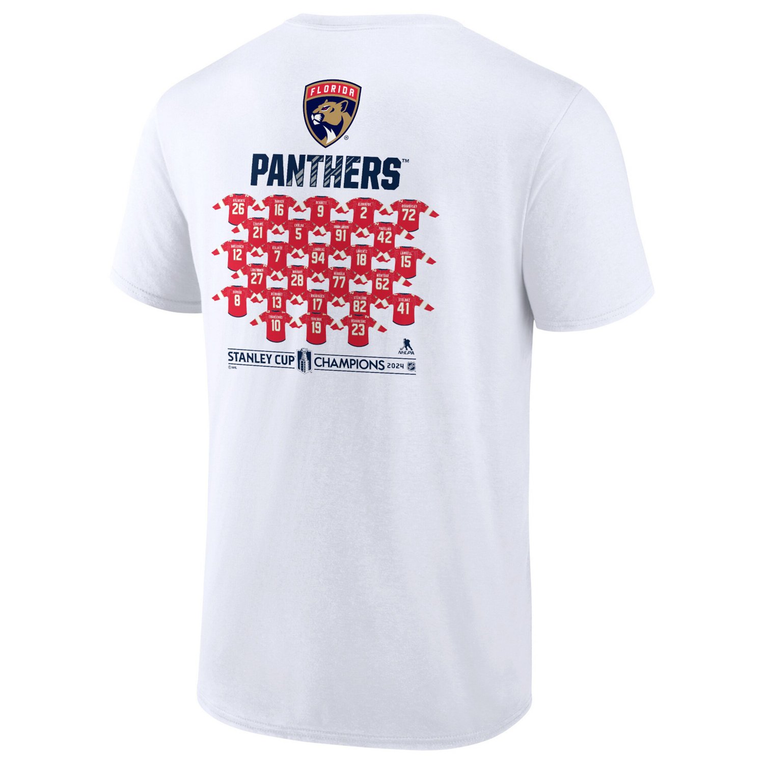 Fanatics Florida Panthers 2024 Stanley Cup Champions Jersey Roster T-Shirt - view number 3
