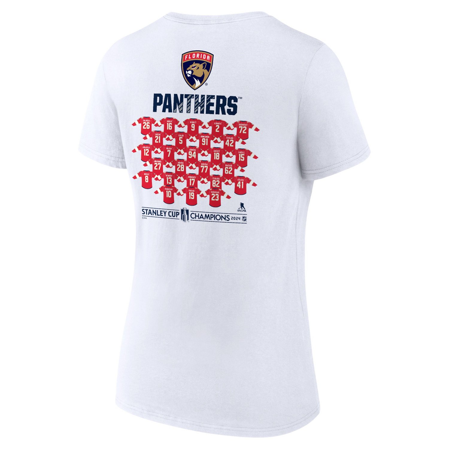 Fanatics Florida Panthers 2024 Stanley Cup Champions Jersey Roster V-Neck T-Shirt - view number 3