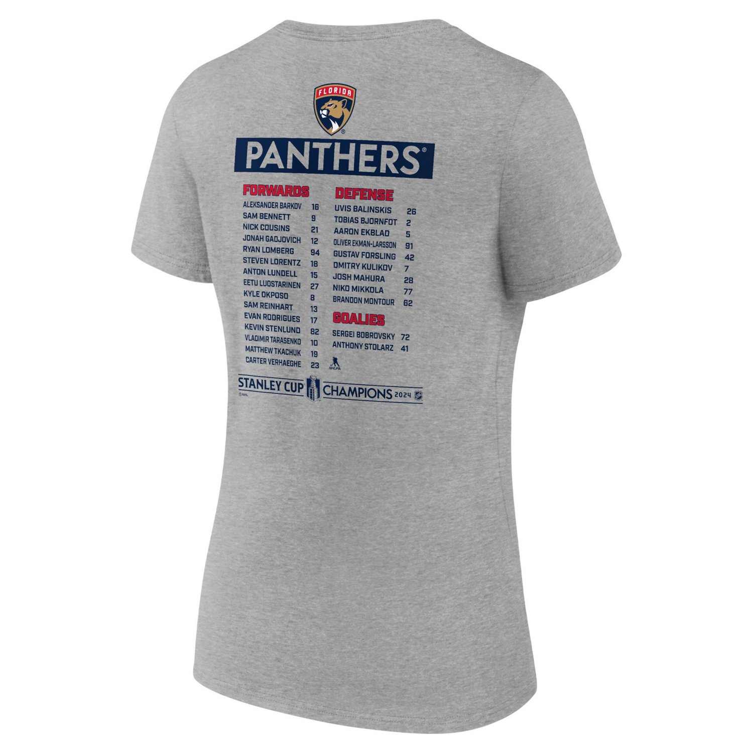 Fanatics Florida Panthers 2024 Stanley Cup Champions Roster V-Neck T-Shirt - view number 3