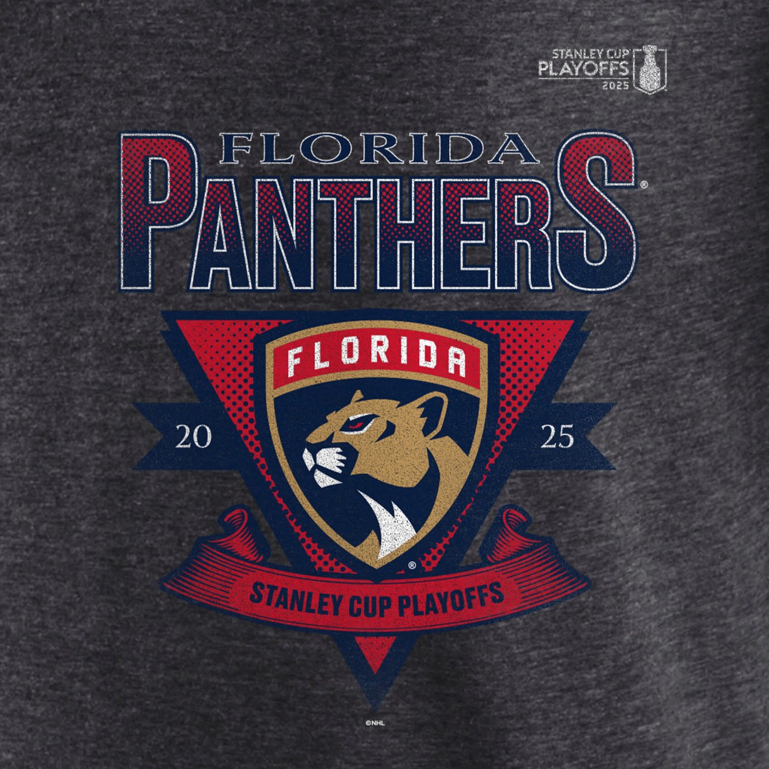 Fanatics Florida Panthers 2025 Stanley Cup Playoffs Crossbar Tri-Blend T-Shirt - view number 4