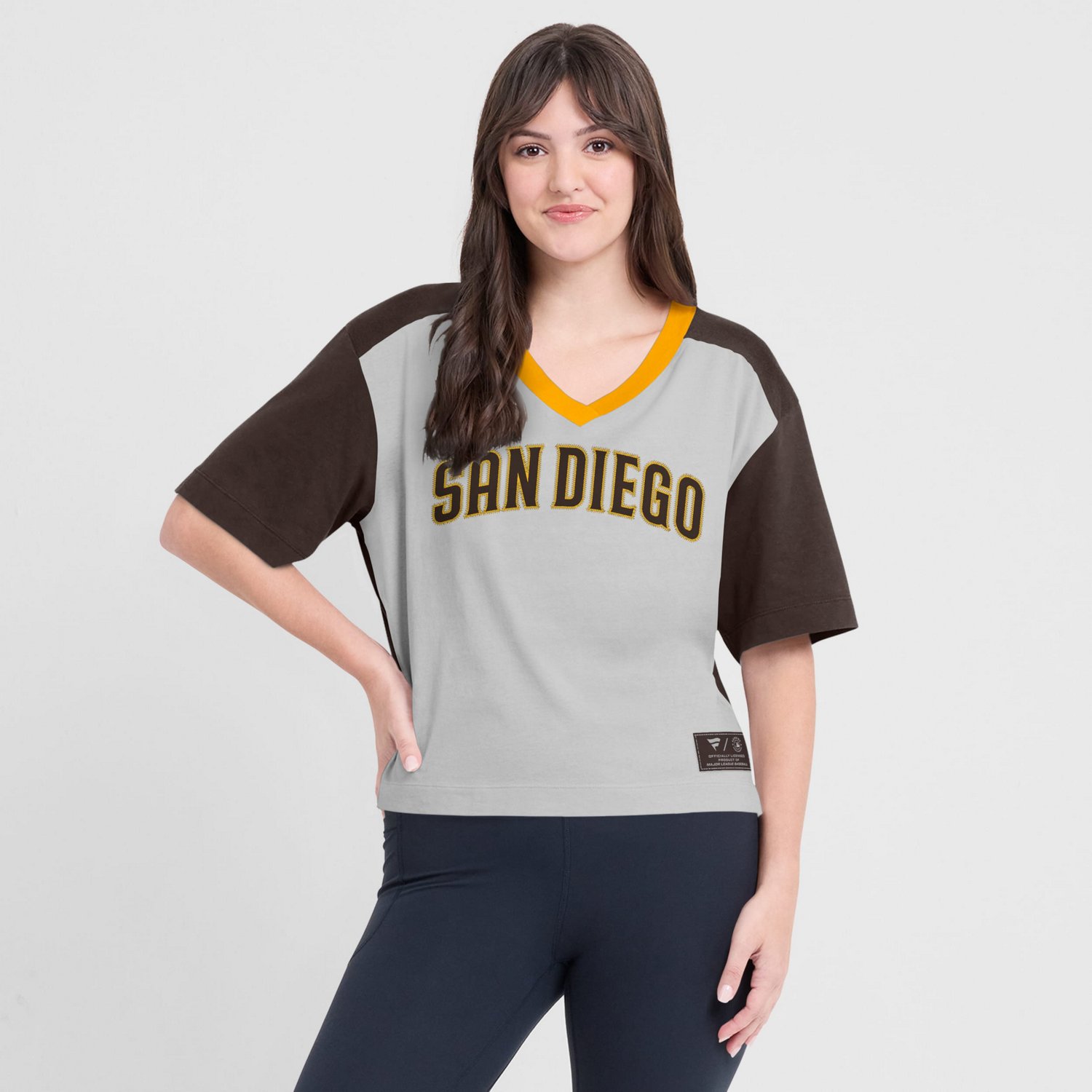 Fanatics Graphite San Diego Padres Oversized Race To Win V-Neck T-Shirt                                                          - view number 4