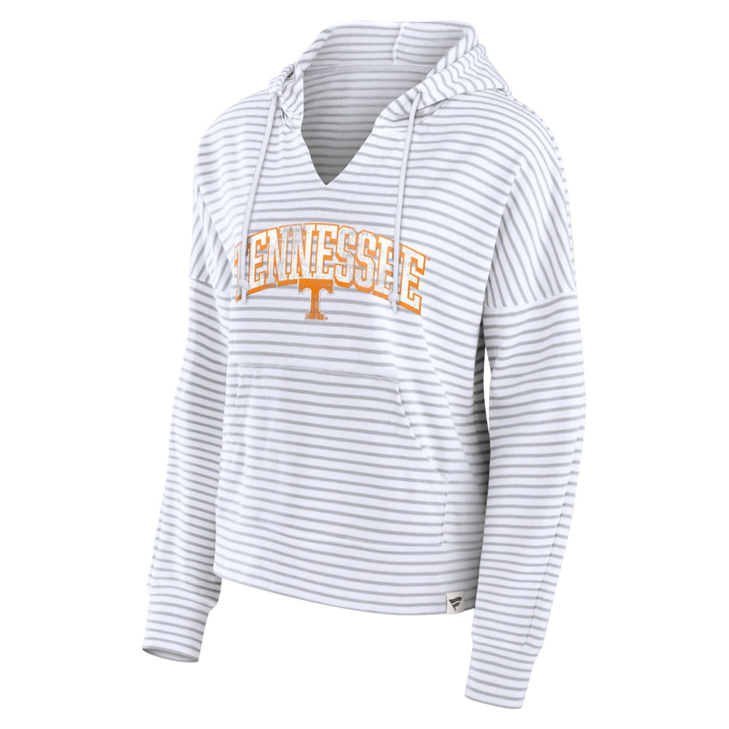 Fanatics /Gray Tennessee Volunteers Arch Logo Striped Notch Neck Pullover Hoodie                                                 - view number 2