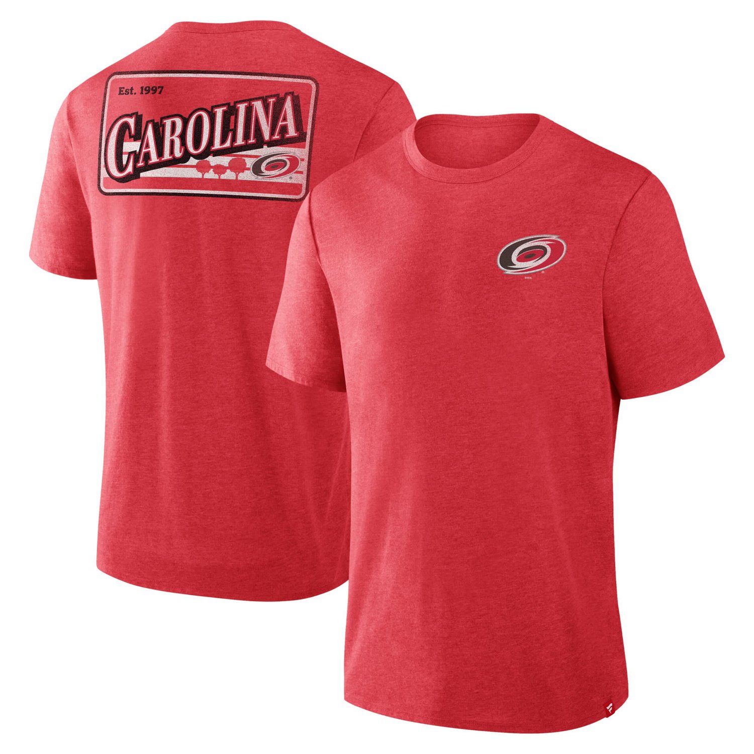 Fanatics Heather Carolina Hurricanes Fan Lanes Tri-Blend T-Shirt