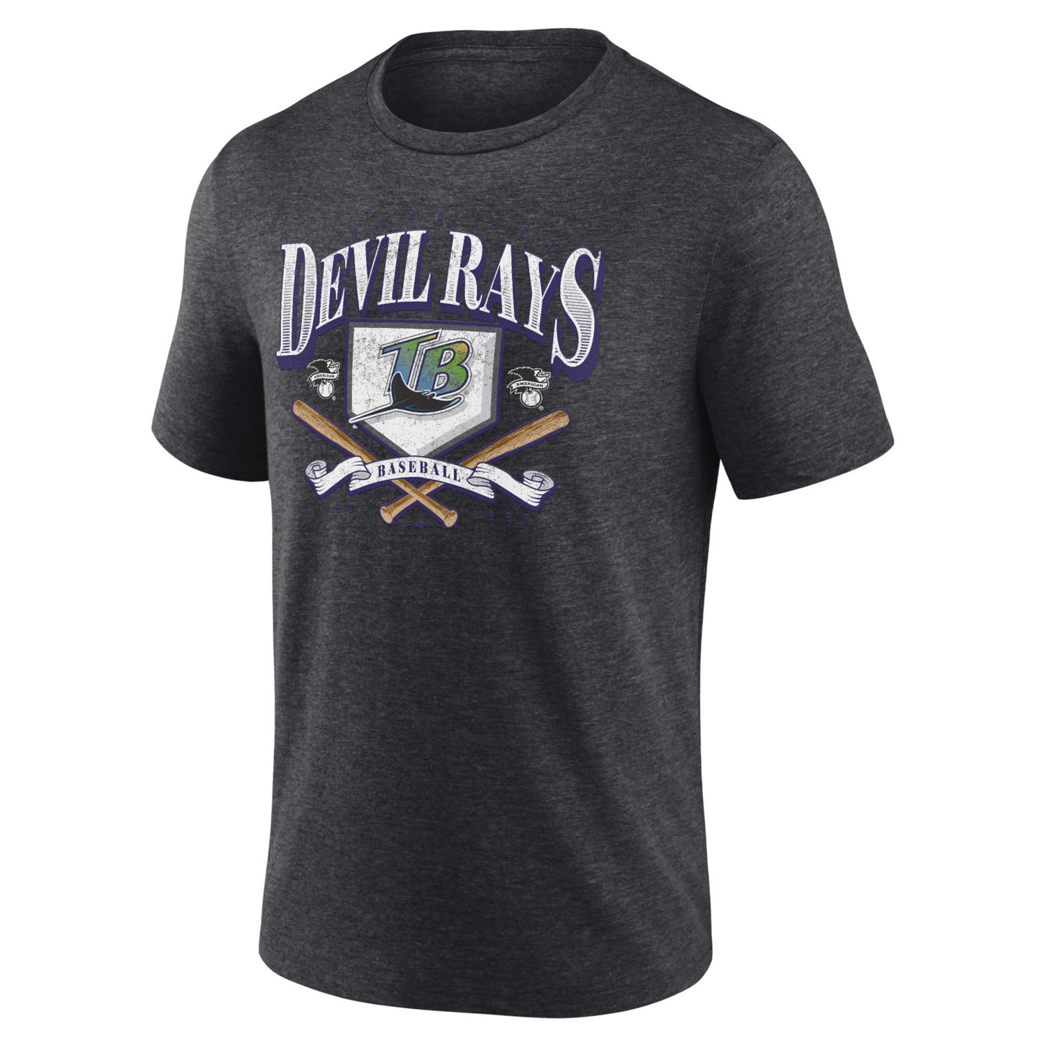 Fanatics Heather Charcoal Tampa Bay Rays Home Team Tri-Blend T-Shirt - view number 2