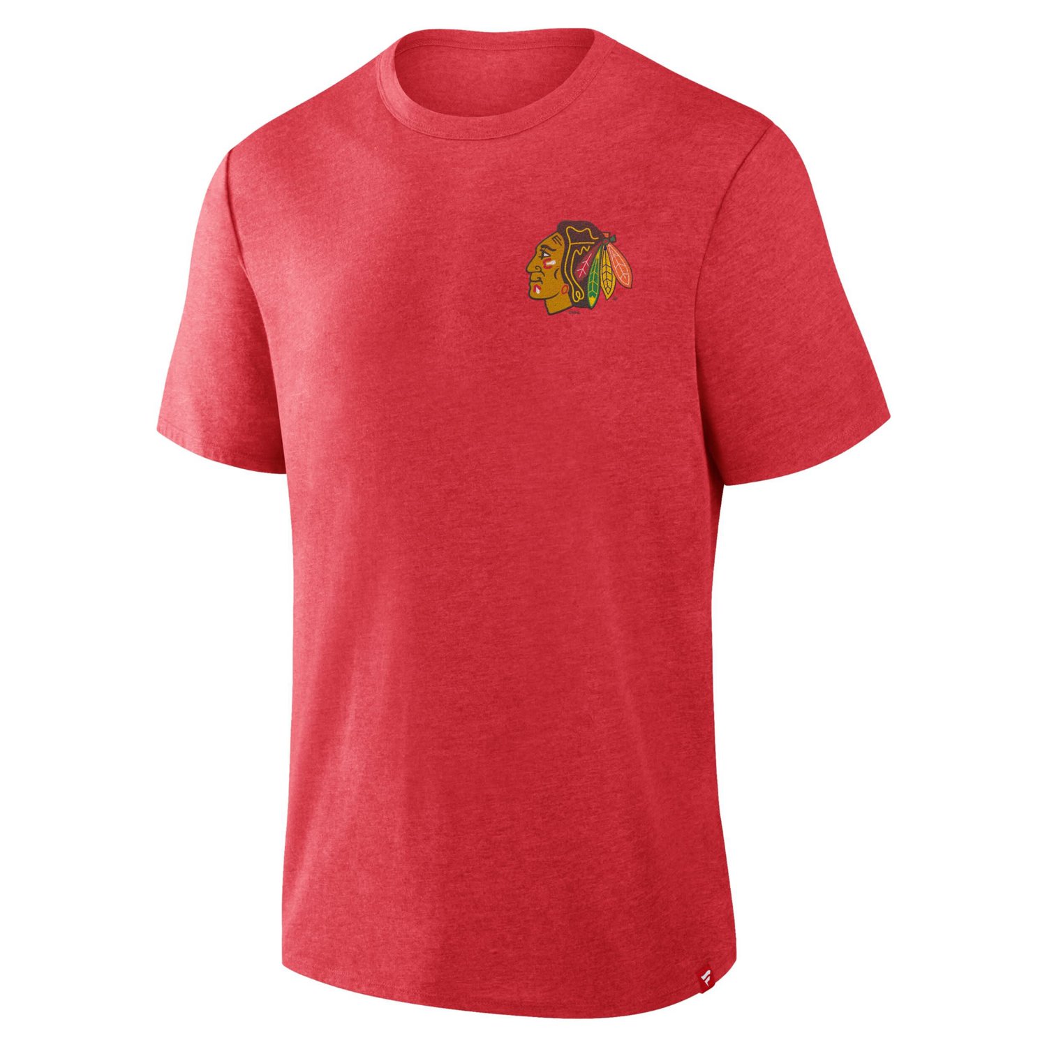 Fanatics Heather Chicago Blackhawks Fan Lanes Tri-Blend T-Shirt - view number 2