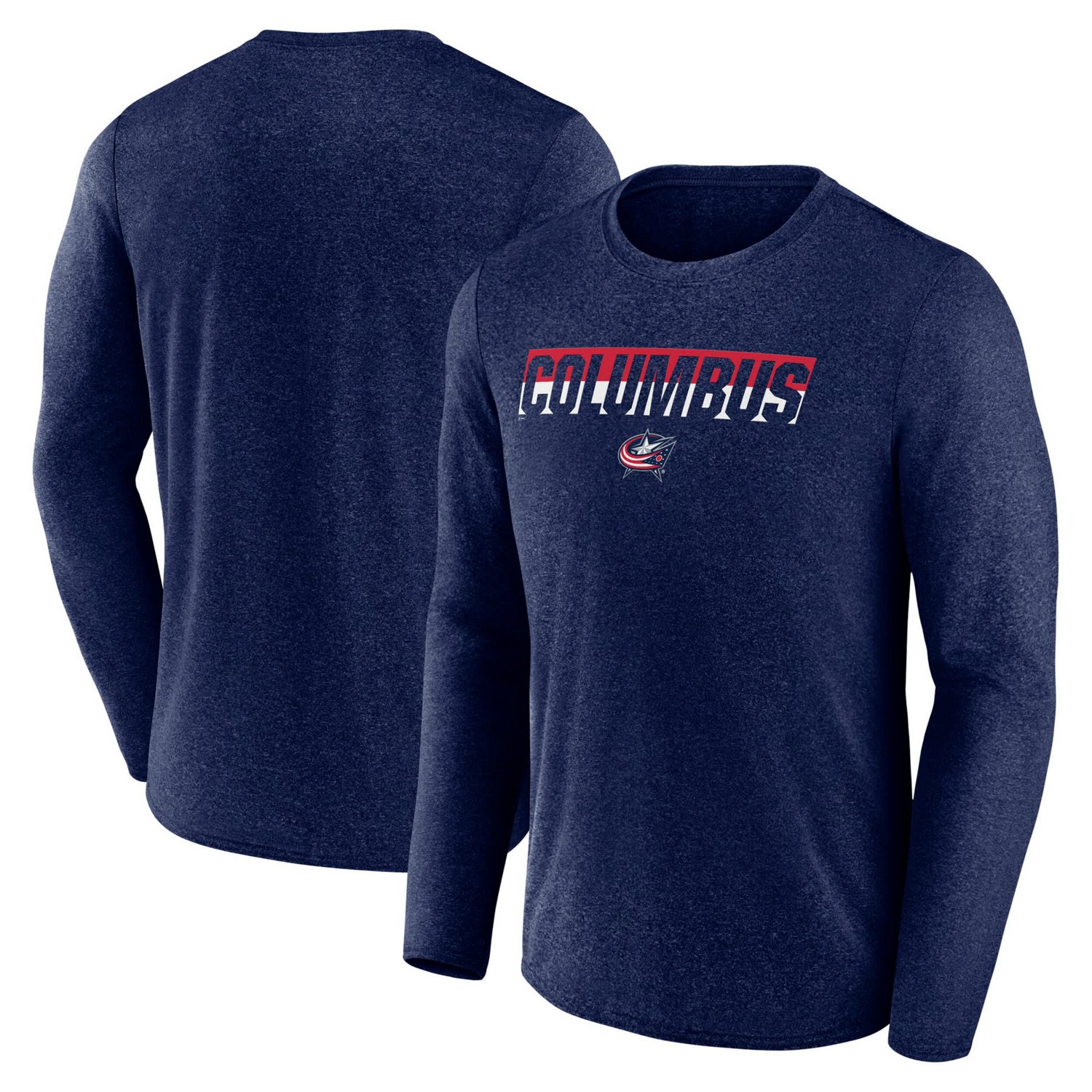 Fanatics Heather Columbus Blue Jackets Transition Long Sleeve T-Shirt                                                            - view number 1