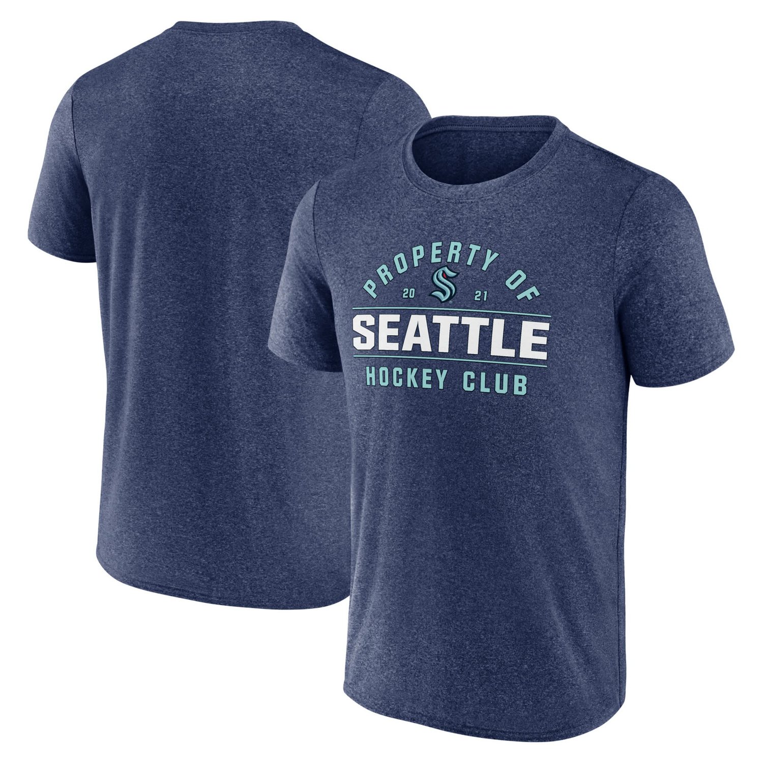 Fanatics Heather Deep Sea Seattle Kraken Property Of T-Shirt
