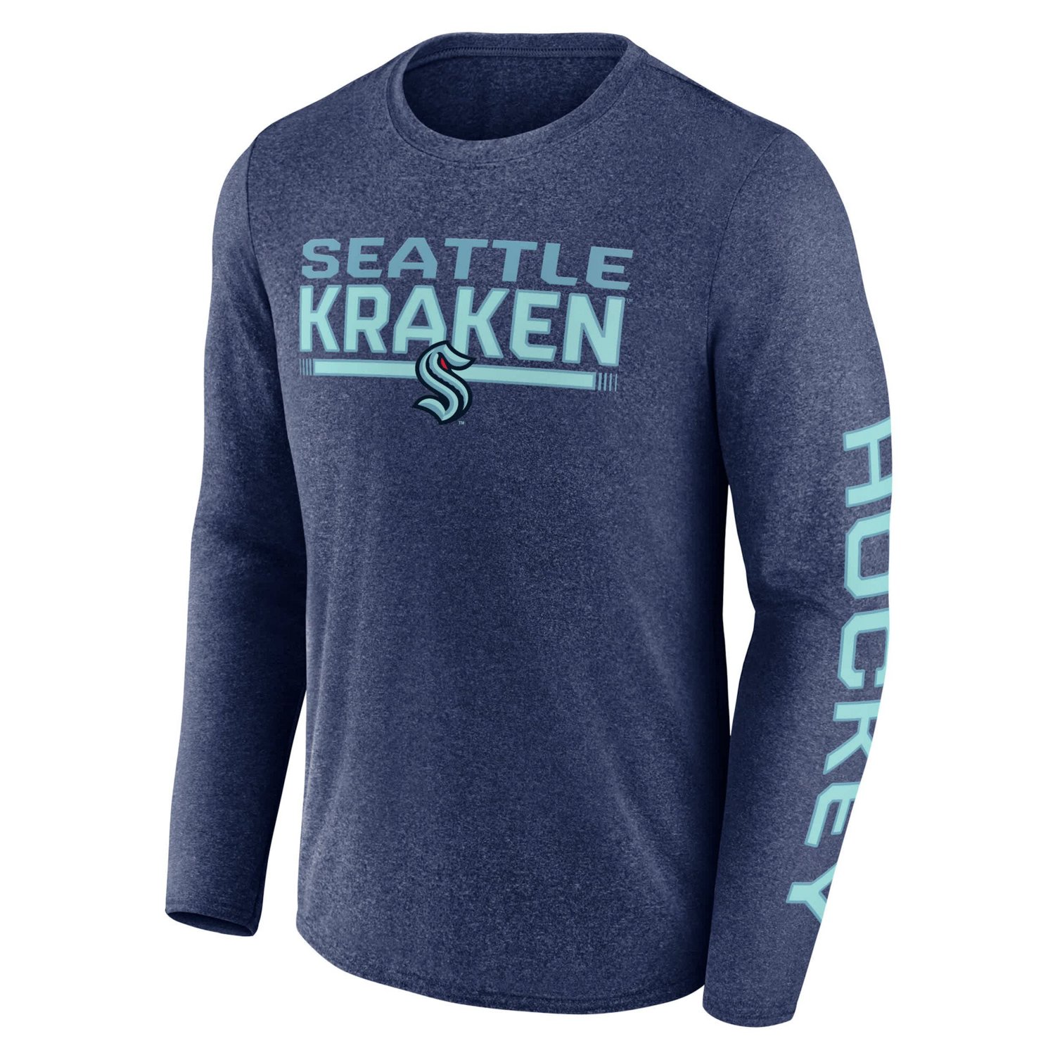 Fanatics Heather Deep Sea Seattle Kraken Sweep Iconic Synthetic Long Sleeve T-Shirt - view number 2